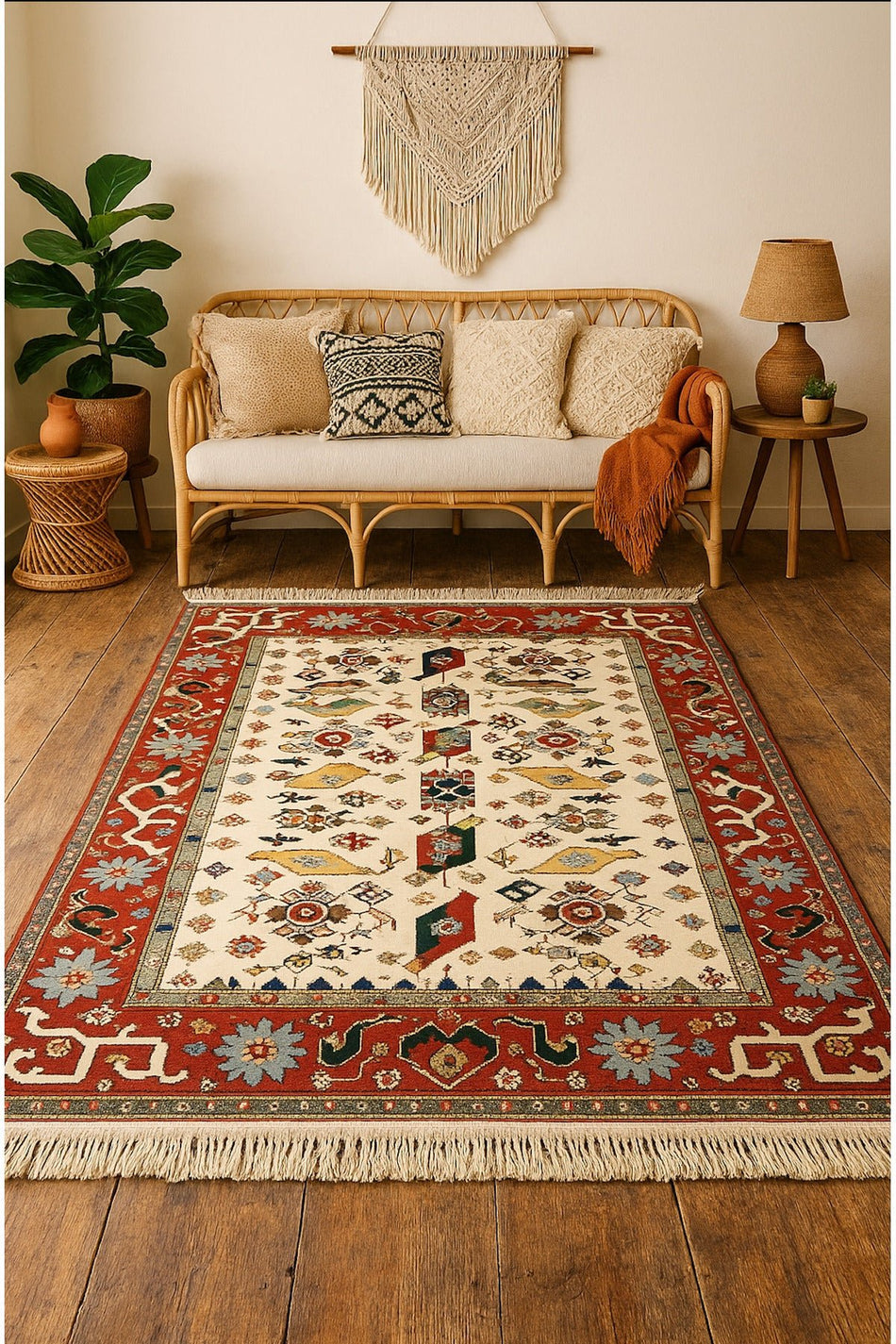 Anatolia Looms Handwoven Antique Yoruk Rug 206×274 cm 100% Wool – Natural Root Dye – Collectible - MALLTURK