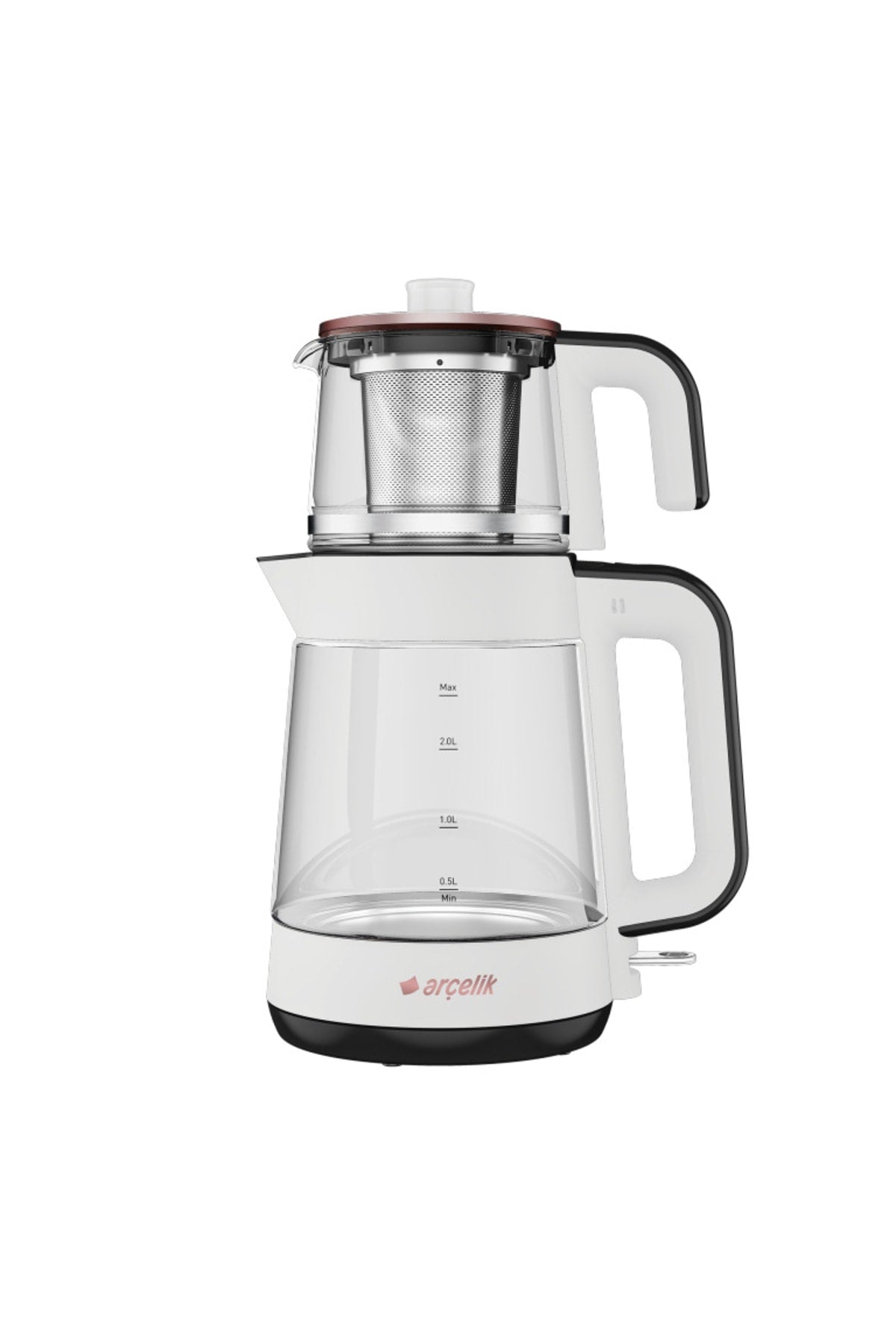 Arcelik White 1900 W Tea Maker with Glass Teapot - MALLTURK