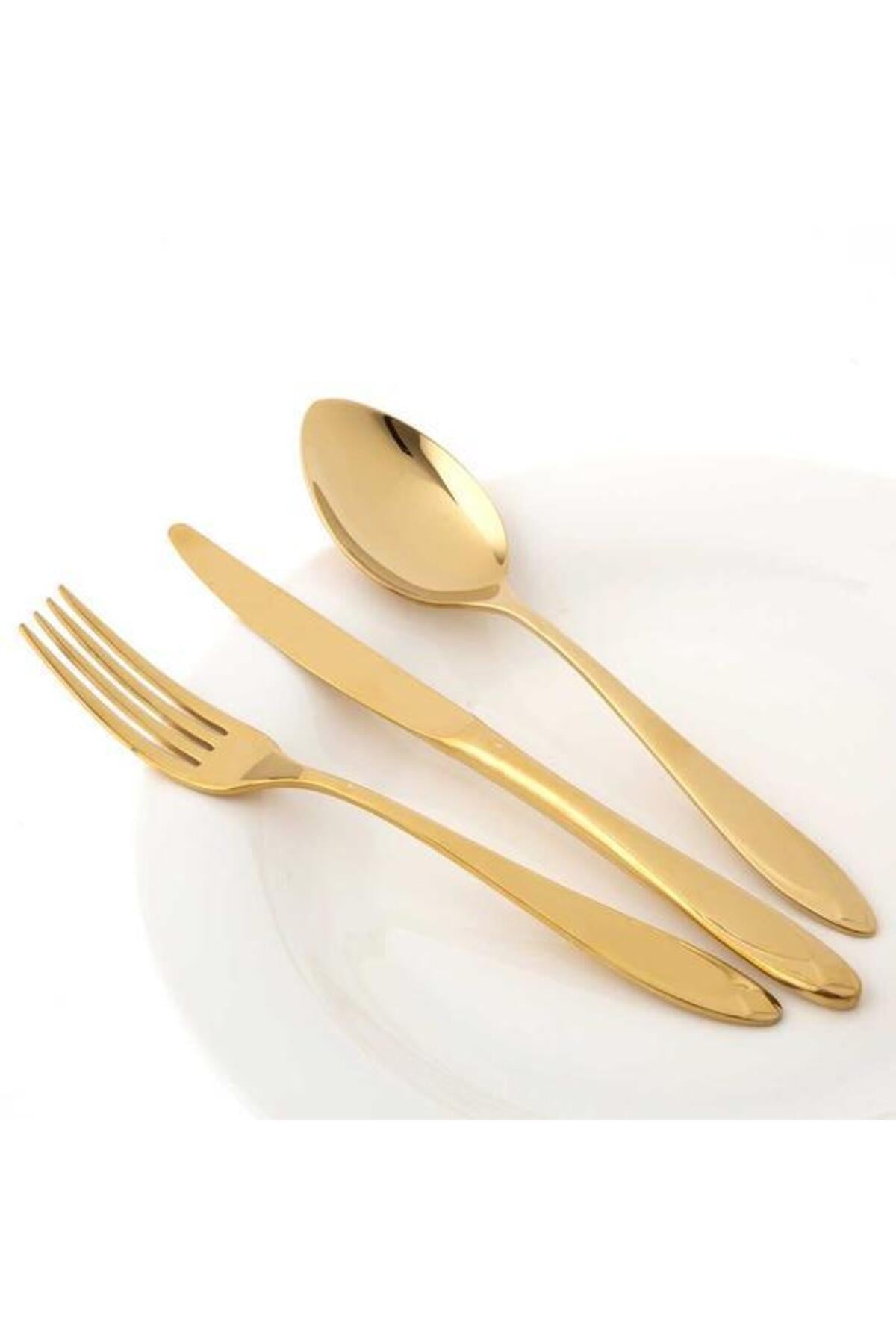 Jumbo morfeu titanyum gold 12 Place Setting 84 Piece Flatware Set 500 01 01 8886 - MALLTURK