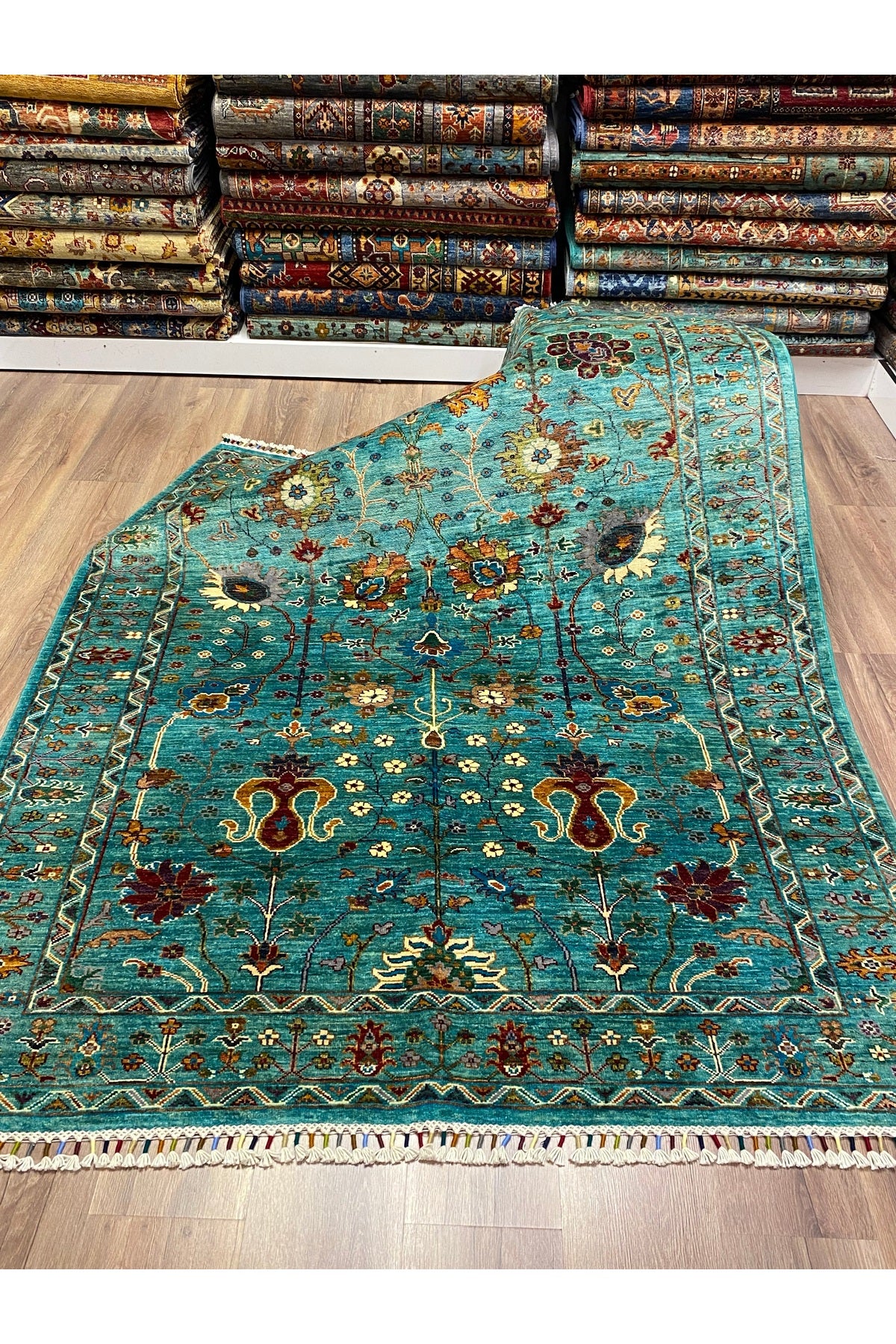 fethiyehalikilim Hand-Woven Afghan Sultani Rug %100 Wool %100 Hand-Woven Natural Decorative Rug Handcrafted Original Design