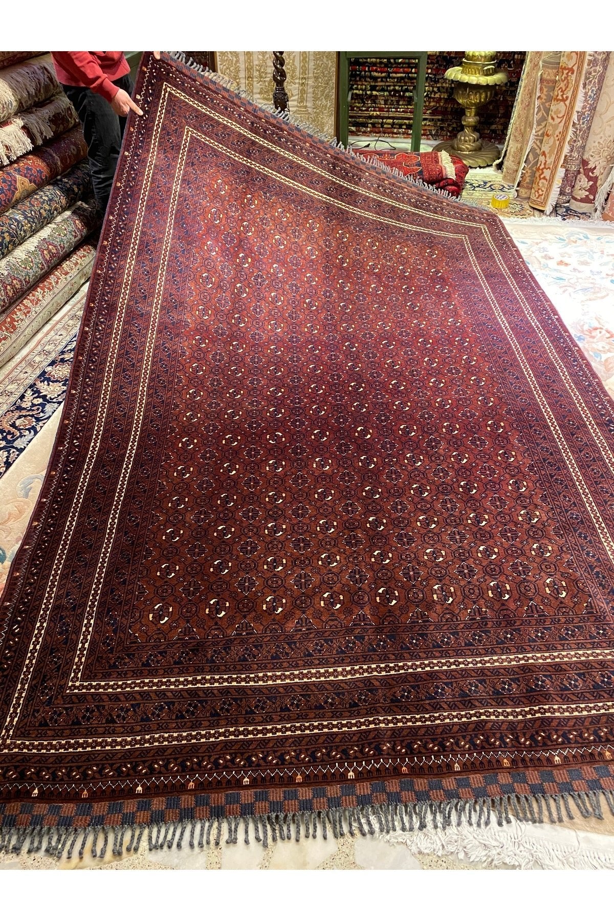 RD RAMAZAN DAG Hand Rug Art Hand-Woven Afgan Hoca Roshnai Premium Quality Cotton Base Wool Weave olup Natural Dye 300x200 - MALLTURK