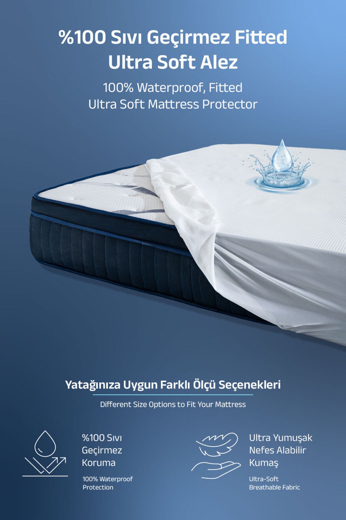 VISCOTEX Ultra Soft Waterproof Fitted Mattress Protector - MALLTURK