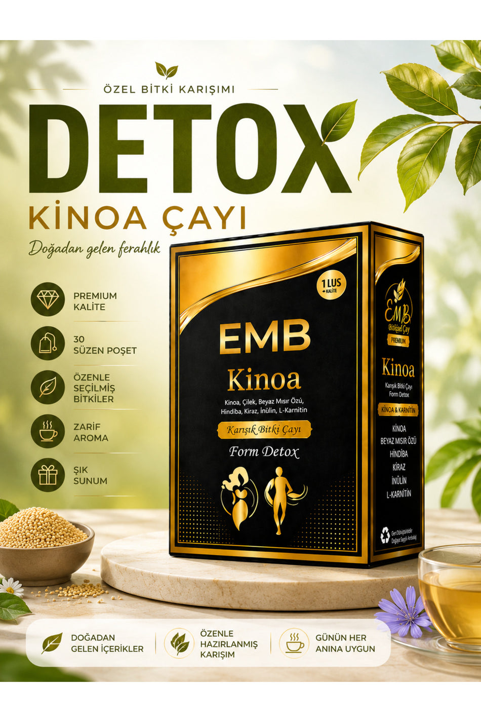 emb Special Formula Herbal Detox Quinoa Tea 30 Pack