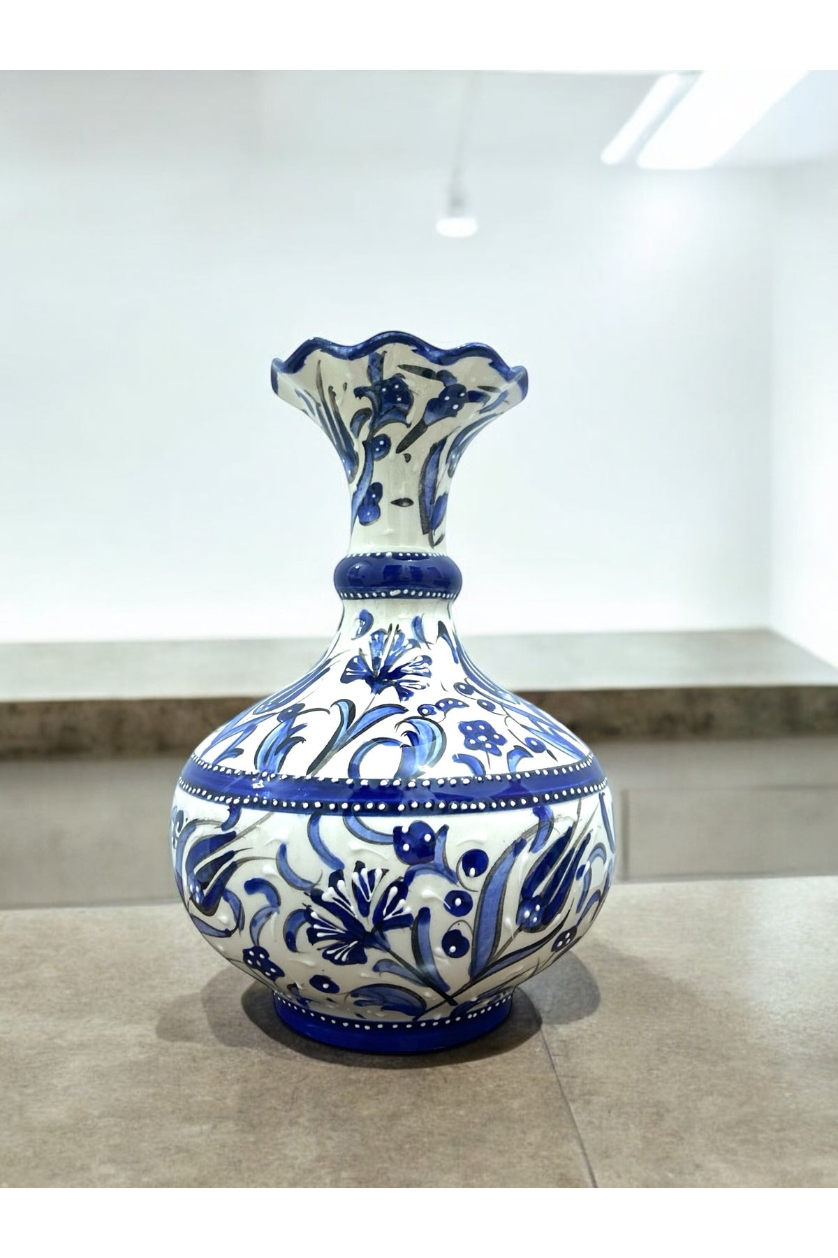STORESZA Handmade Kutahya Ceramic 25 cm Decorative Vase - MALLTURK