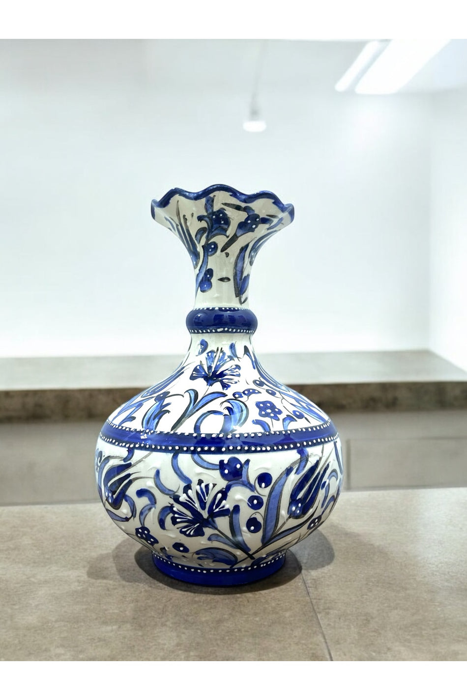 STORESZA Handmade Kutahya Ceramic 25 cm Decorative Vase - MALLTURK