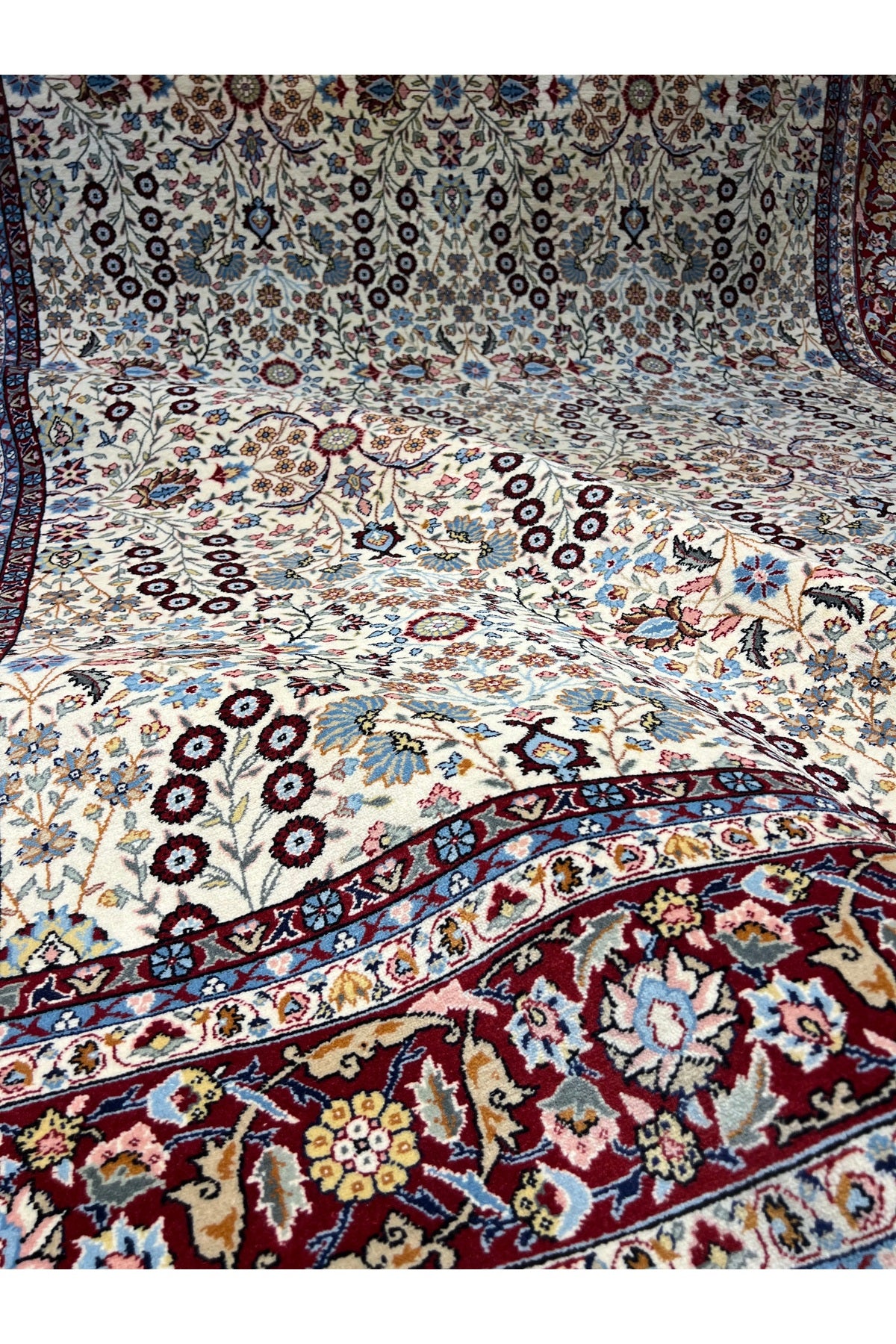 RD RAMAZAN DAG Hand Rug Art Hand-Woven Sumerbank Hereke Rug Signed Seven Mountains Flower Premium Quality Size 300x200 - MALLTURK