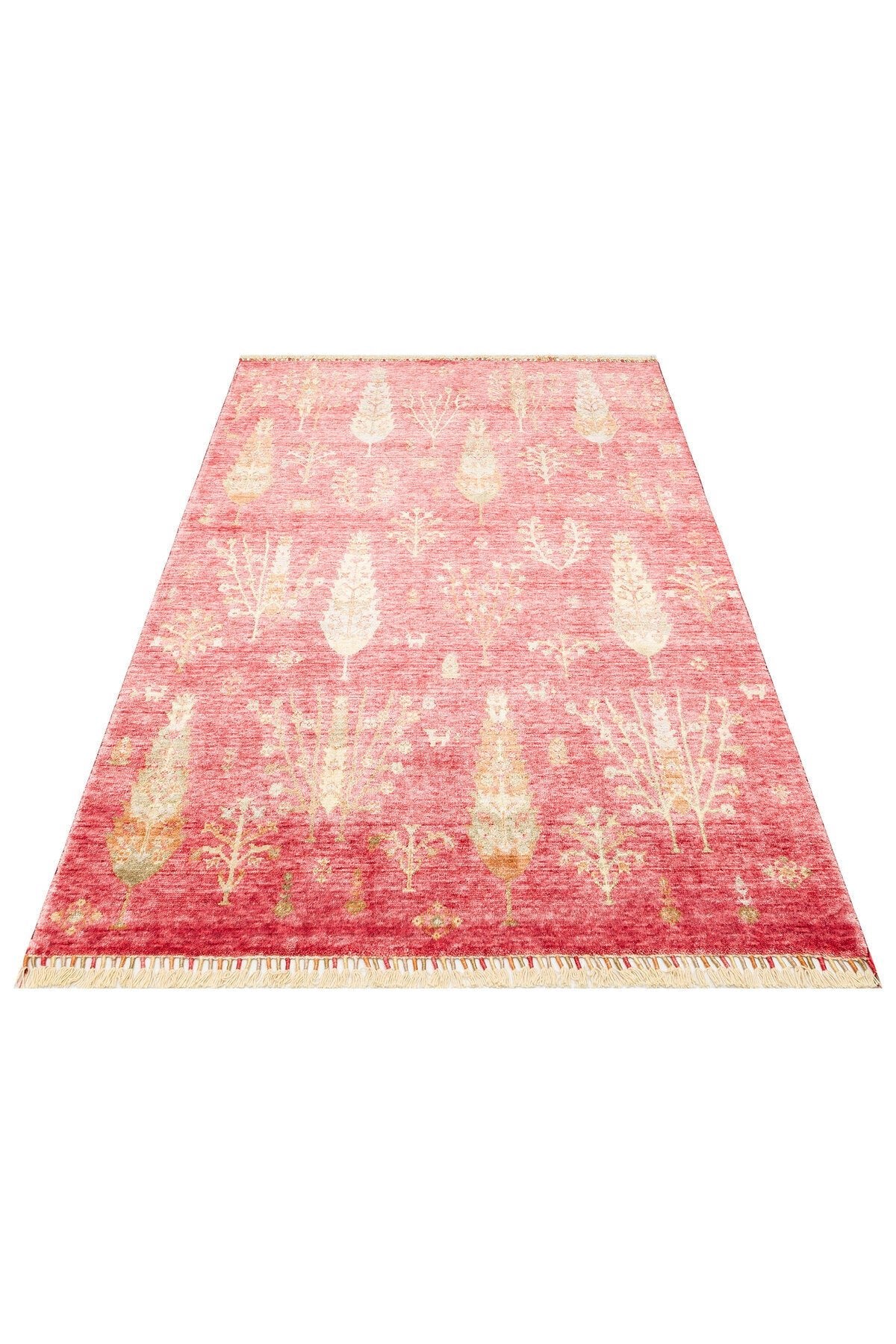 Eko Hali Zara 08 Red Autumn is a modern Usak carpet, specially handcrafted using bamboo. - MALLTURK
