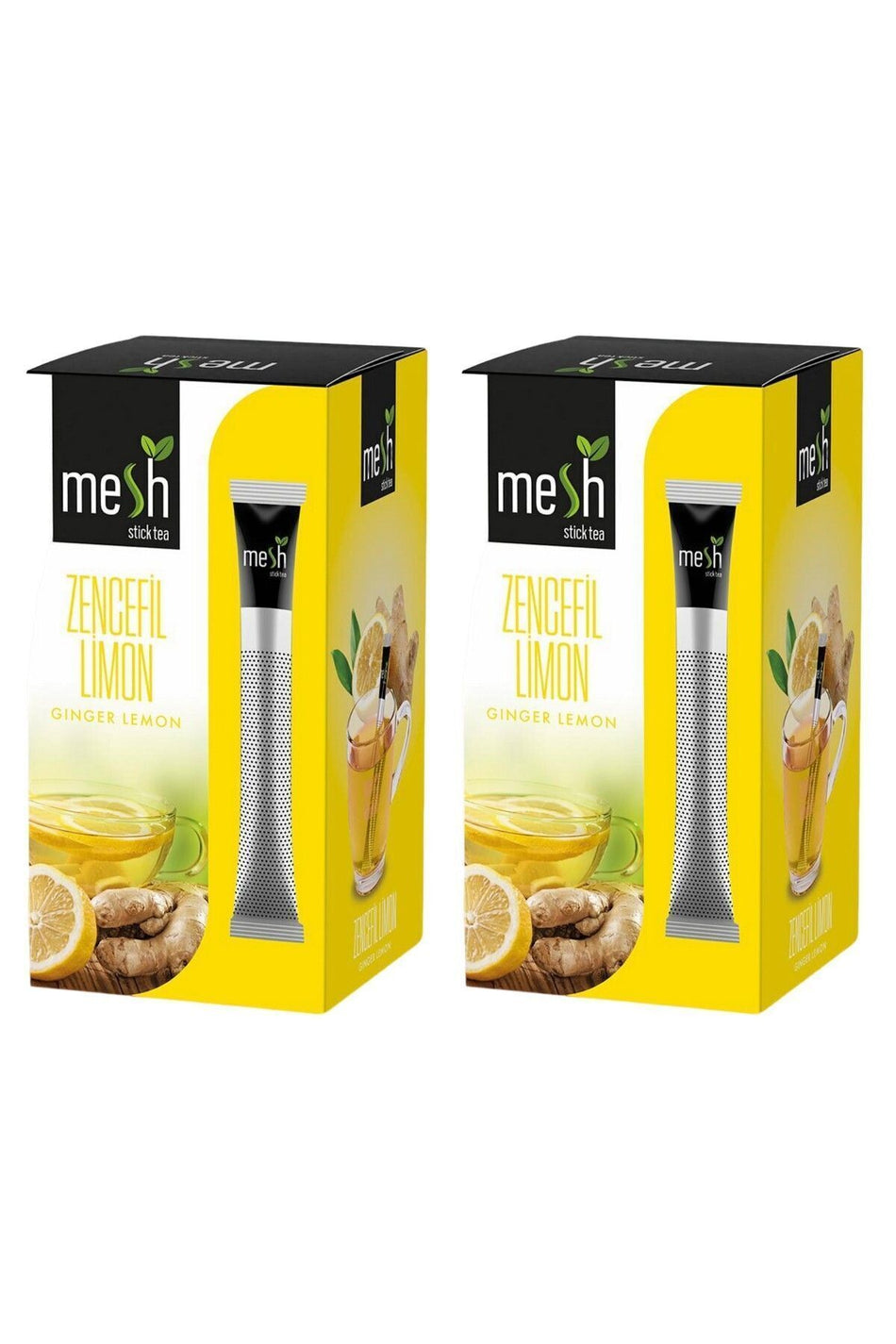 Mesh Stick Ginger Lemon Herbal Tea – Natural, Additive-Free, Sugar-Free 2 Packs