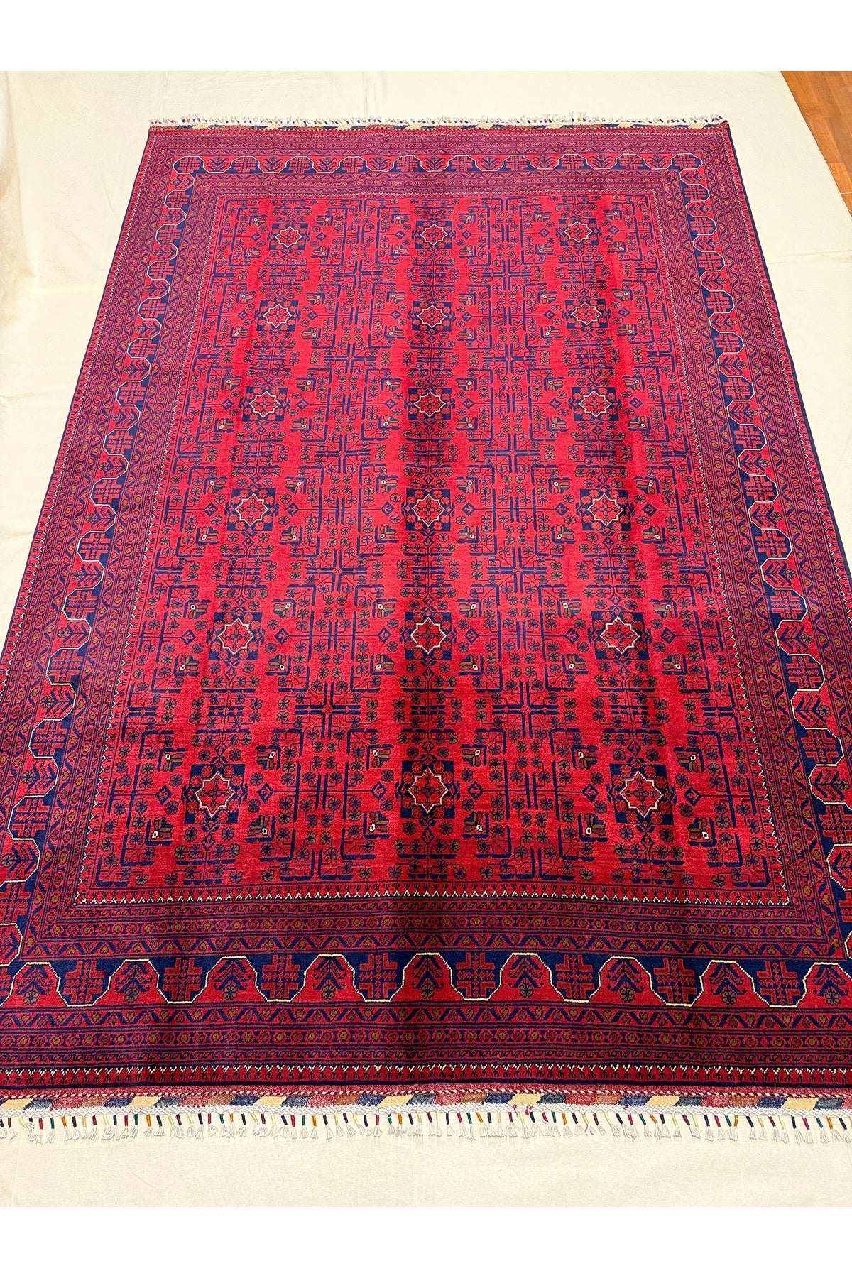Afghan Rug Hand-Woven Hamyap 6 Meter 100% Wool Natural Dye Yildiz Pattern