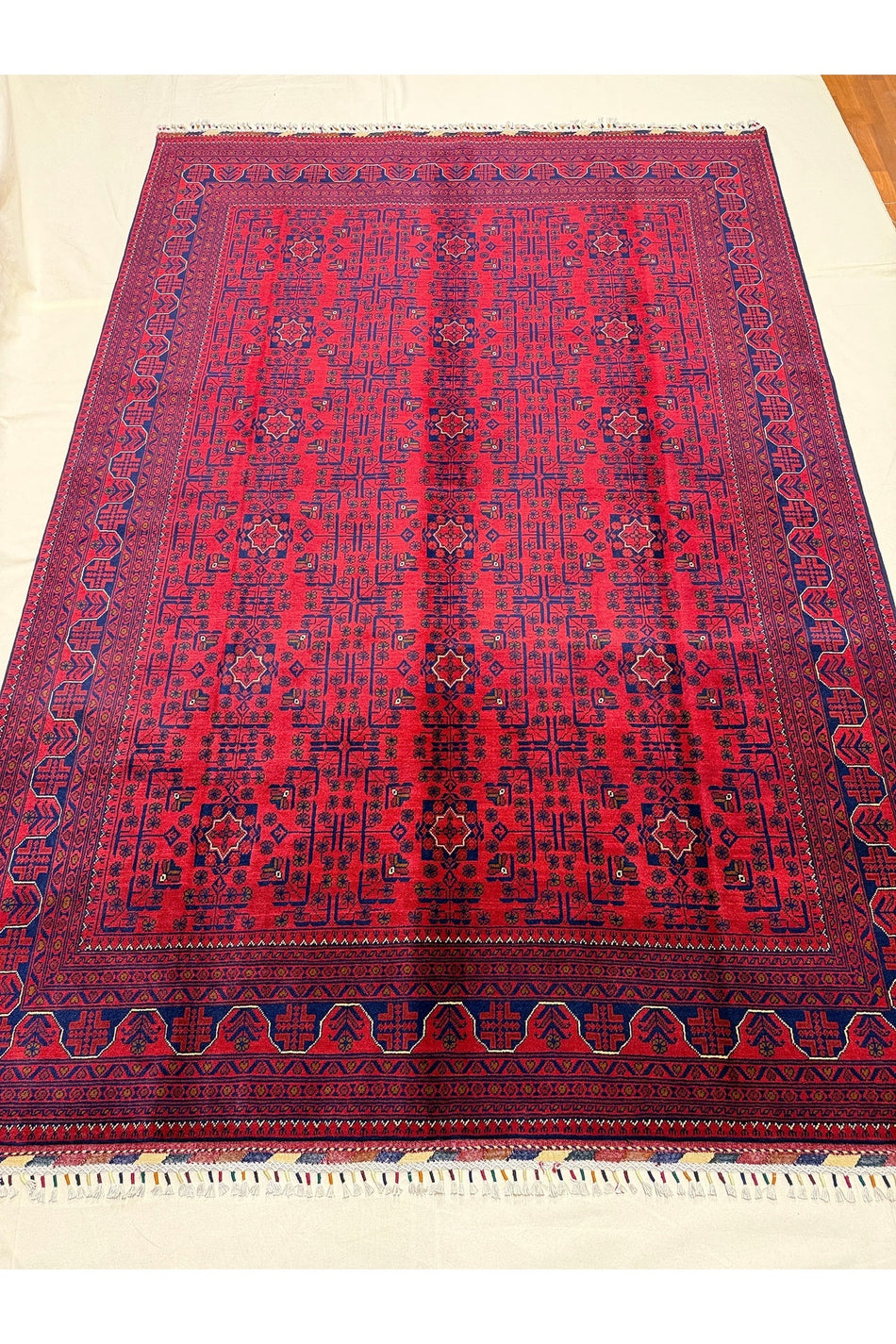 Afghan Rug Hand-Woven Hamyap 6 Meter 100% Wool Natural Dye Yildiz Pattern