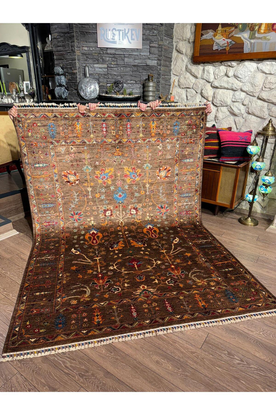 Rustikev Sultani Carpet Ethnic, Red