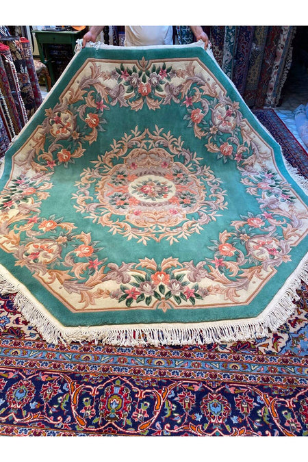 RD RAMAZAN DAG Hand Rug Art Hand-Woven Embossed Yuvarlak Chinese Rug Premium Quality Cotton Fringe with Wool Woven Exceptional Bir Urun Size 250x250 - MALLTURK