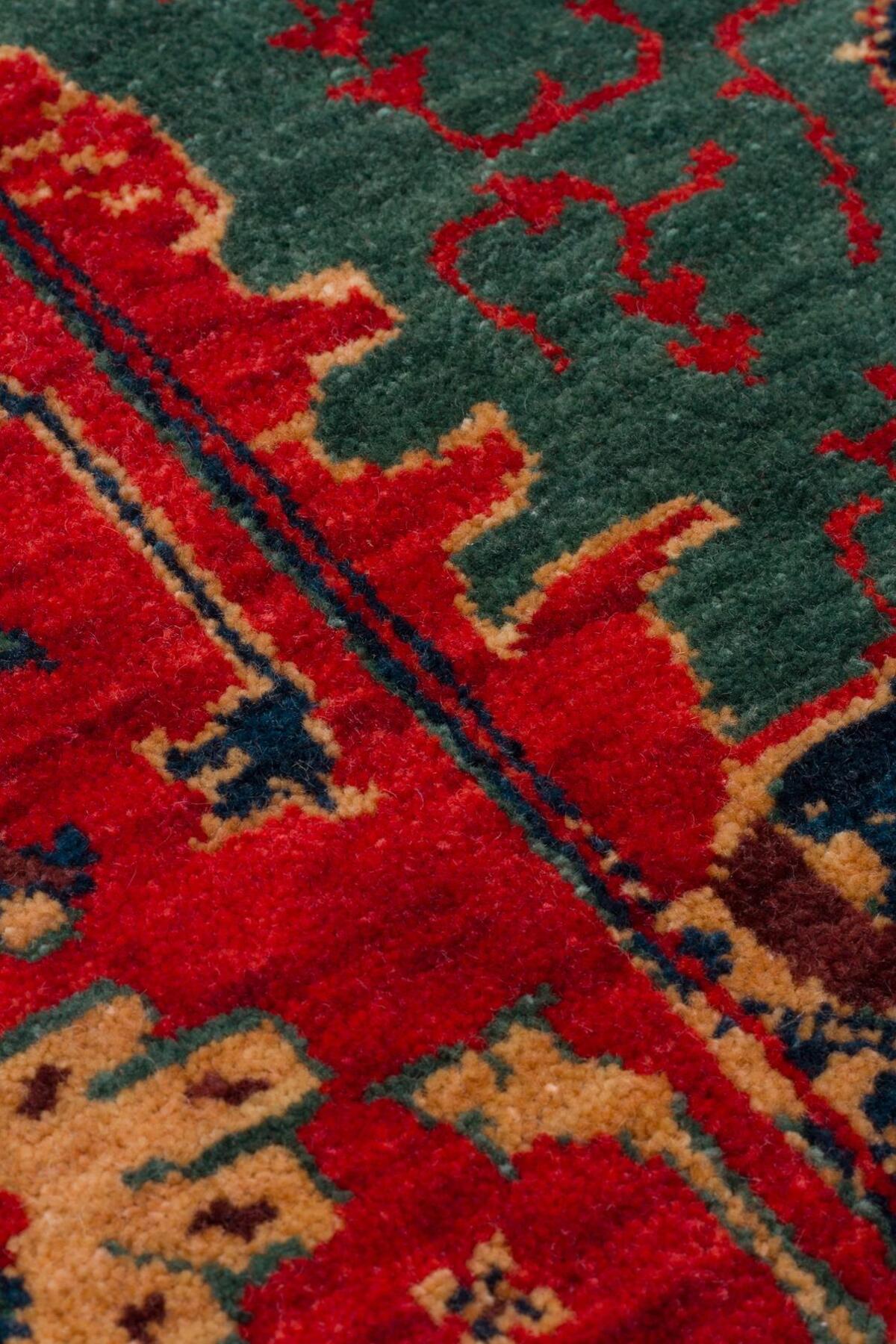 Eko Rug KADIM KDM 05 RED VINTAGE Anatolian Motifs Featuring New Zellanda Wool with Produced Handcrafted High - MALLTURK