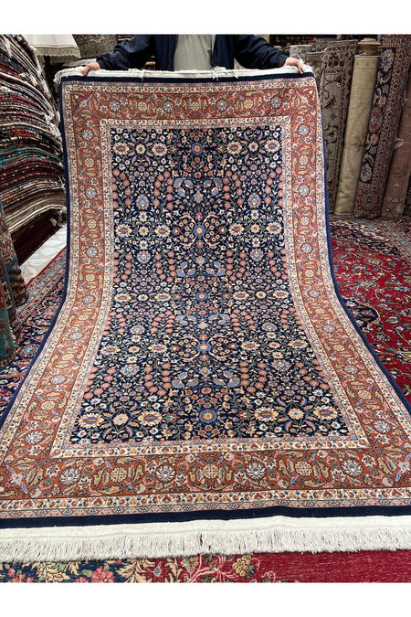 RD RAMAZAN DAG Hand Rug Art Hand-Woven Hereke Rug 100.Anniversary Series Seven Mountains Flower Design Size 250x150 - MALLTURK
