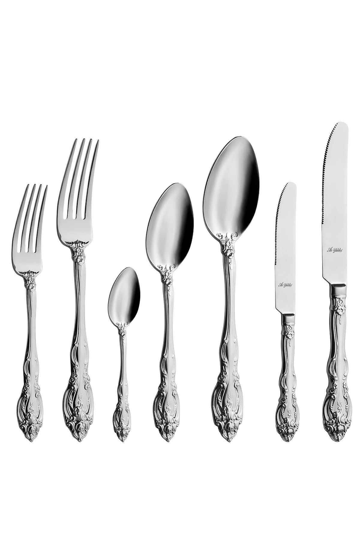 Aryildiz court 84 Piece 12 Place Setting Flatware Set - MALLTURK