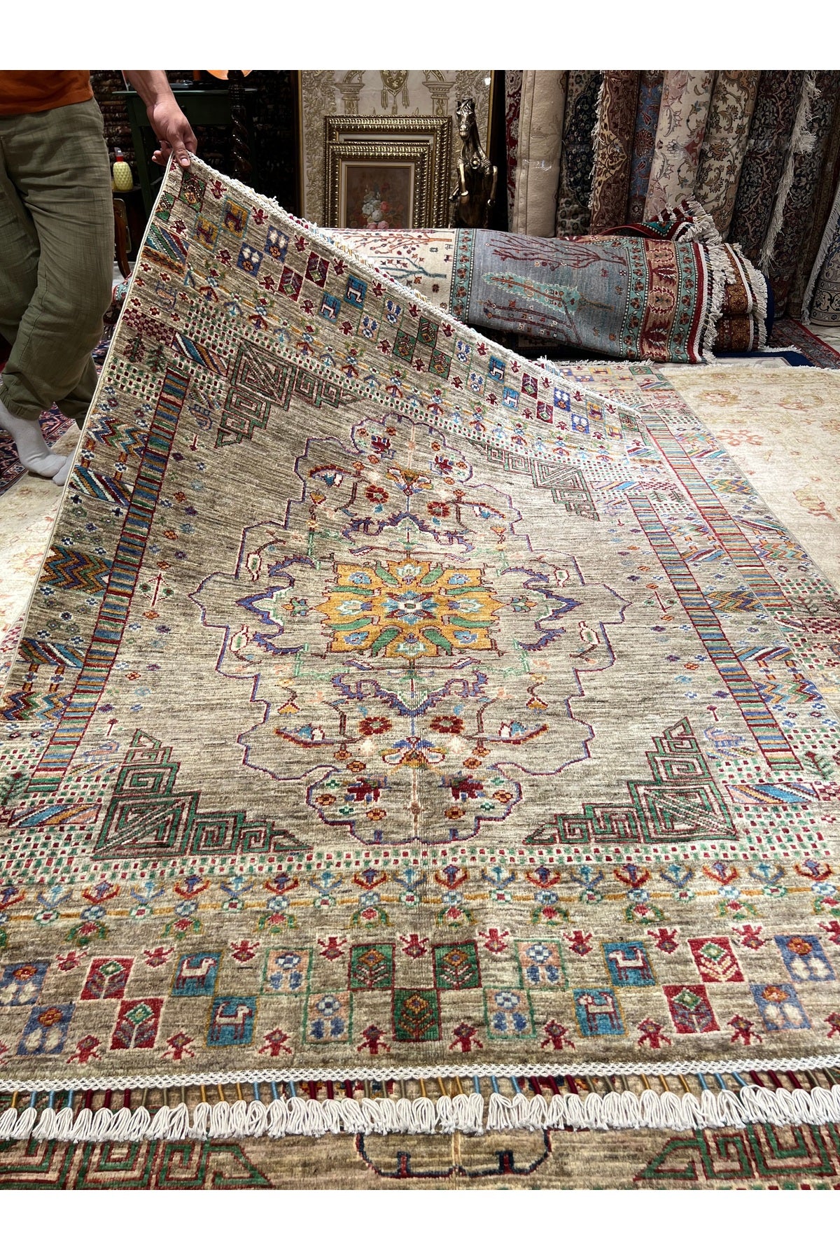 RD RAMAZAN DAG Hand Rug Art Hand-Woven Afghan Rug Premium Quality Size 185x130