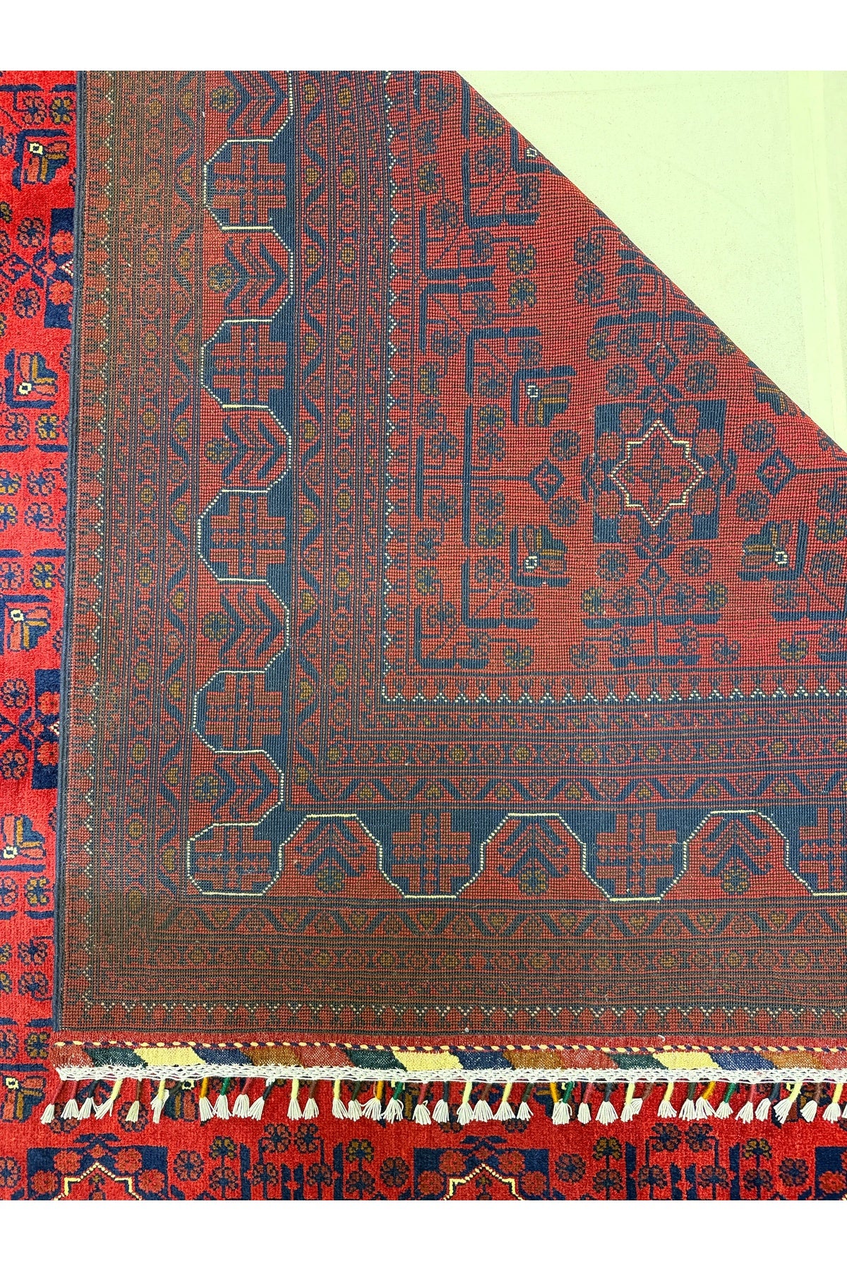Afghan Rug Hand-Woven Hamyap 6 Meter 100% Wool Natural Dye Yildiz Pattern