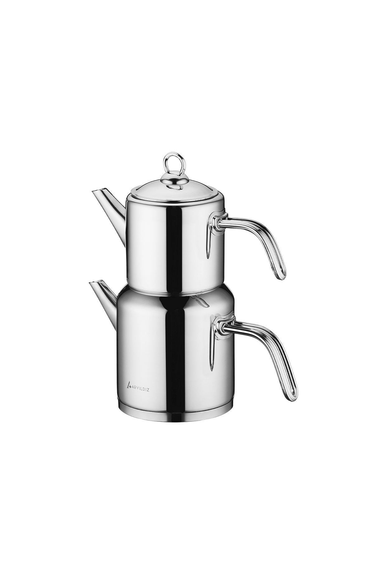 Aryildiz Vento Large Teapot Set with Striped Steel Handle - MALLTURK
