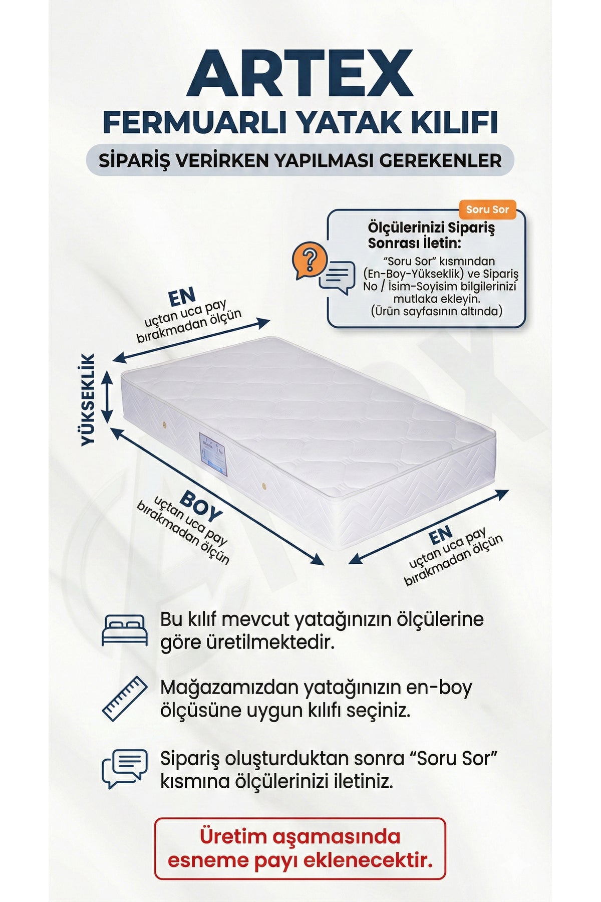 Artex Kilif Cotton Quilted Mattress Protector - MALLTURK