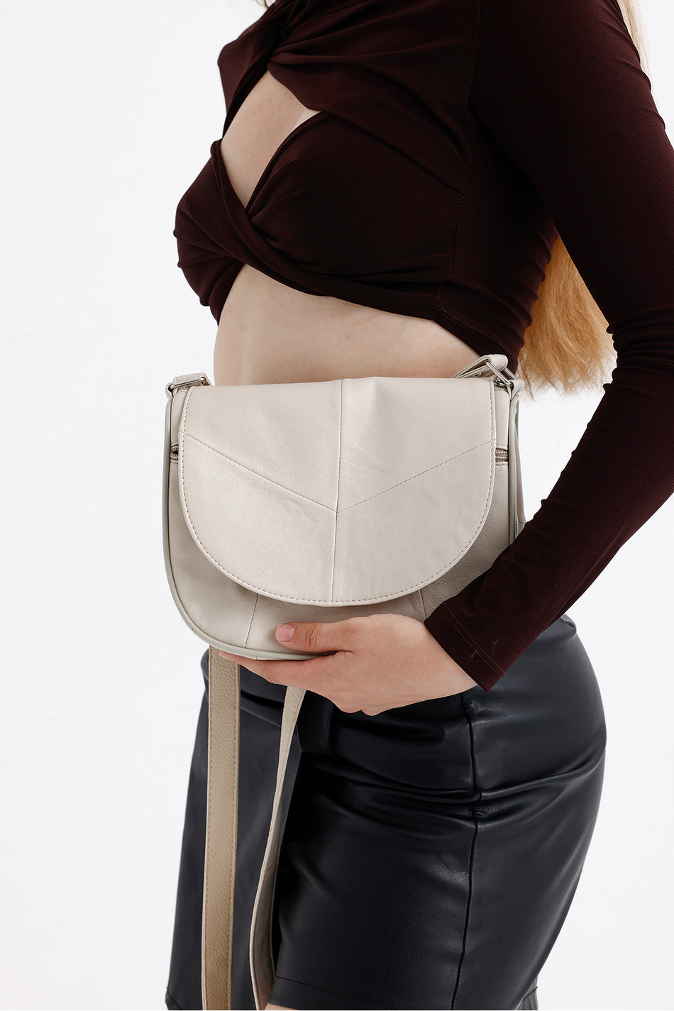 Fubileather Genuine Leather Midi Casual Women's Shoulder Bag