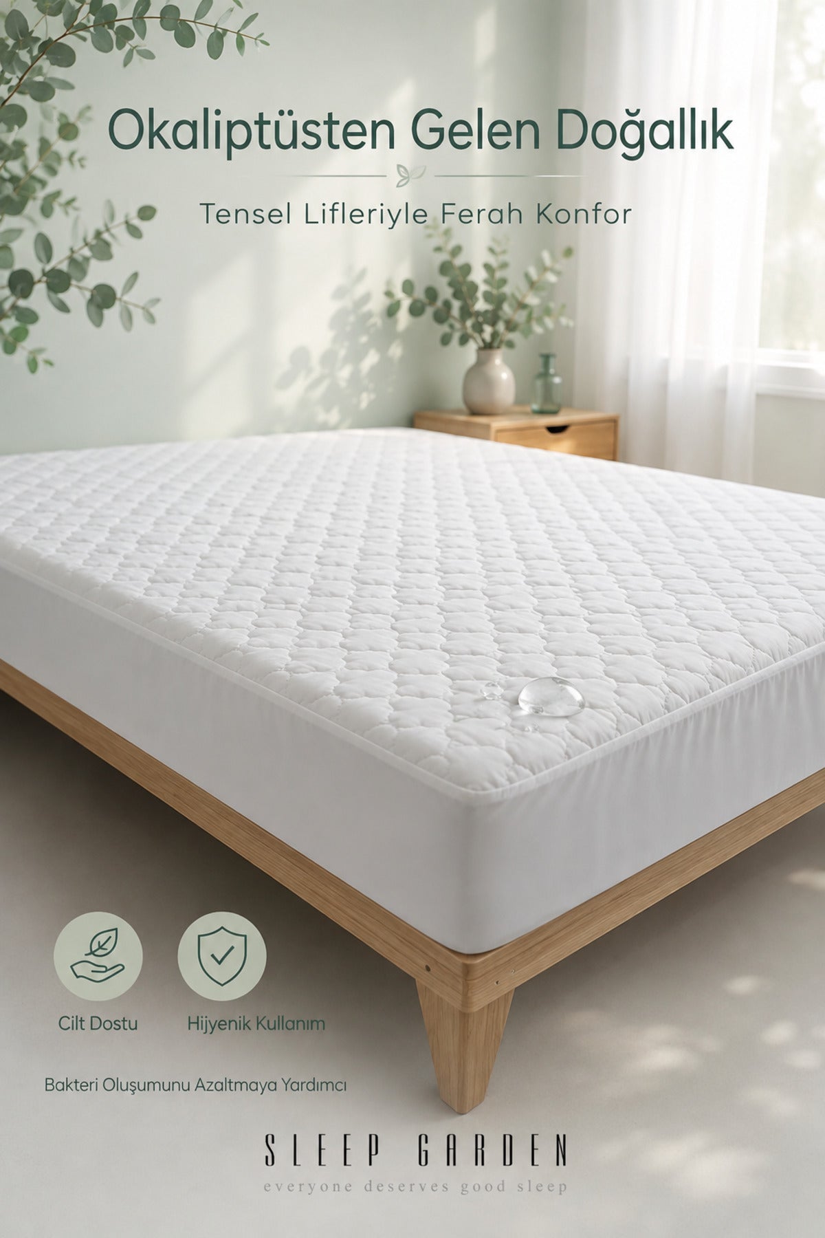 Sleep Garden Natura Collection Waterproof Fitted Mattress Protector - MALLTURK