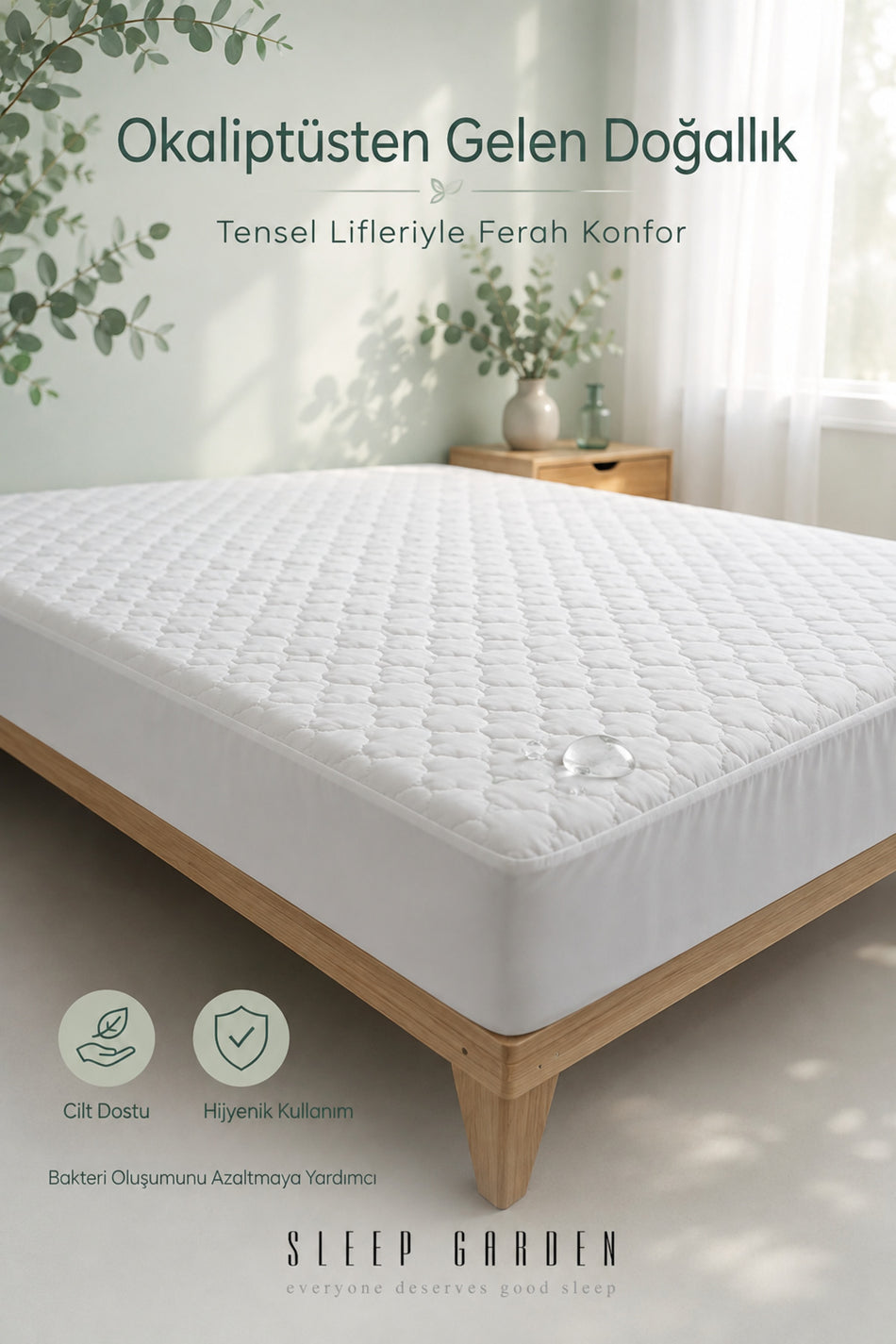 Sleep Garden Natura Collection Waterproof Fitted Mattress Protector - MALLTURK