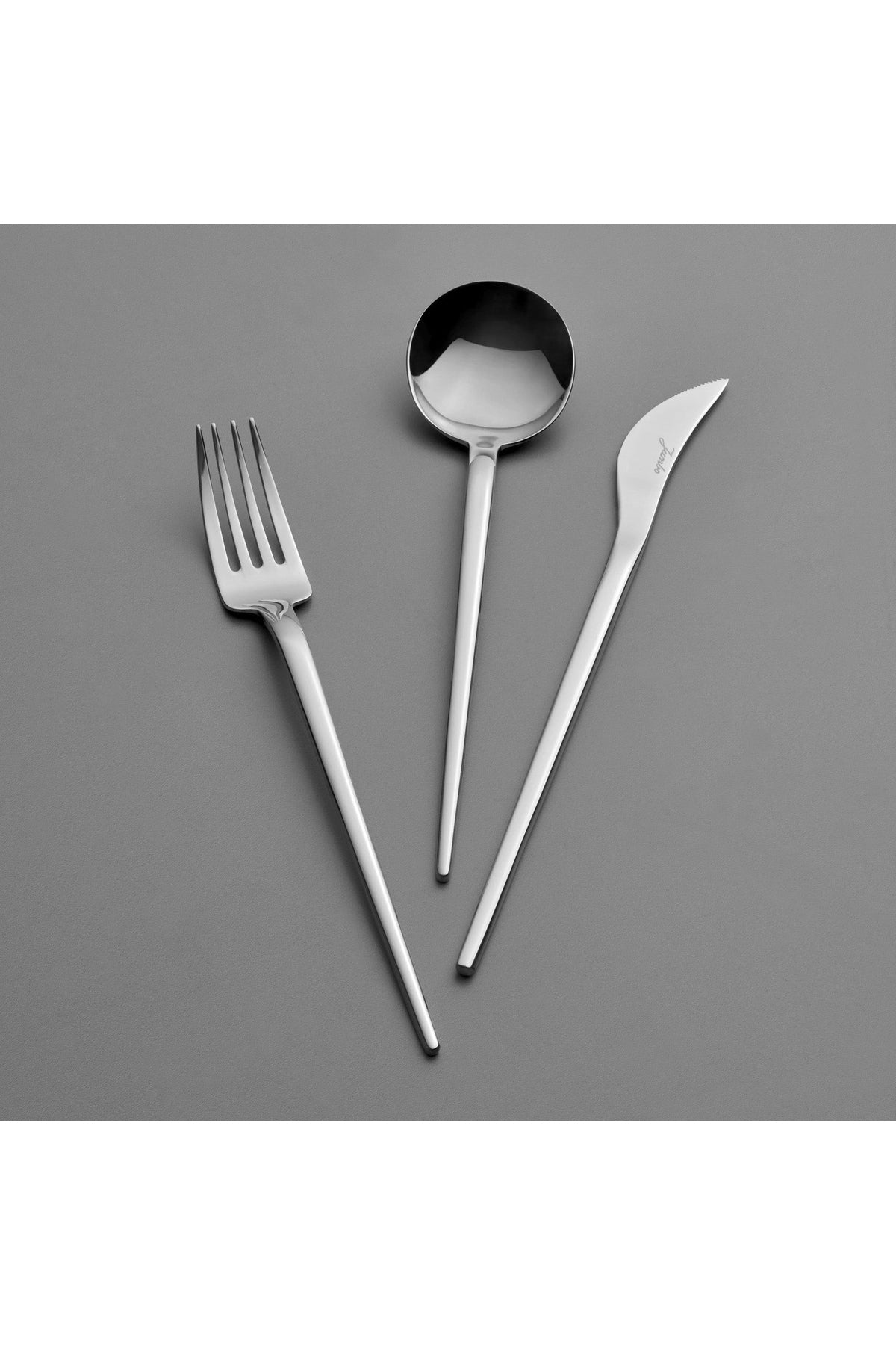 Jumbo 4400 fallen 84 Piece 12 Place Setting Steel Flatware Set - MALLTURK