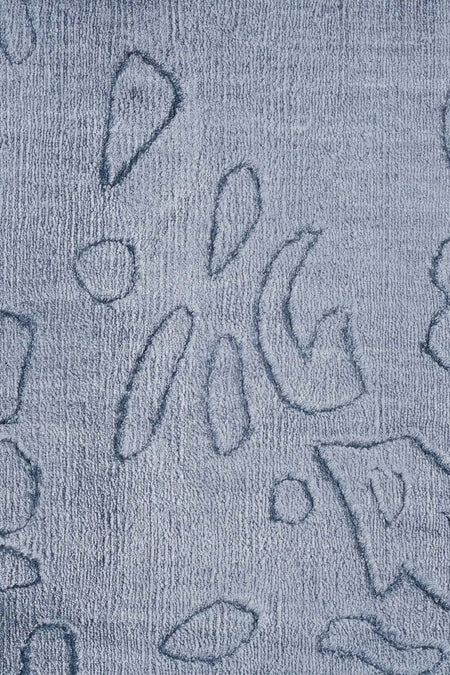 Naar Hali Erase KC 142 Blue Modern Handwoven Bamboo Living Room Rug - MALLTURK