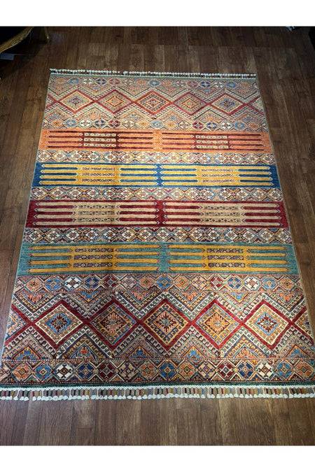 Wool Hand-Woven Afghan Rug