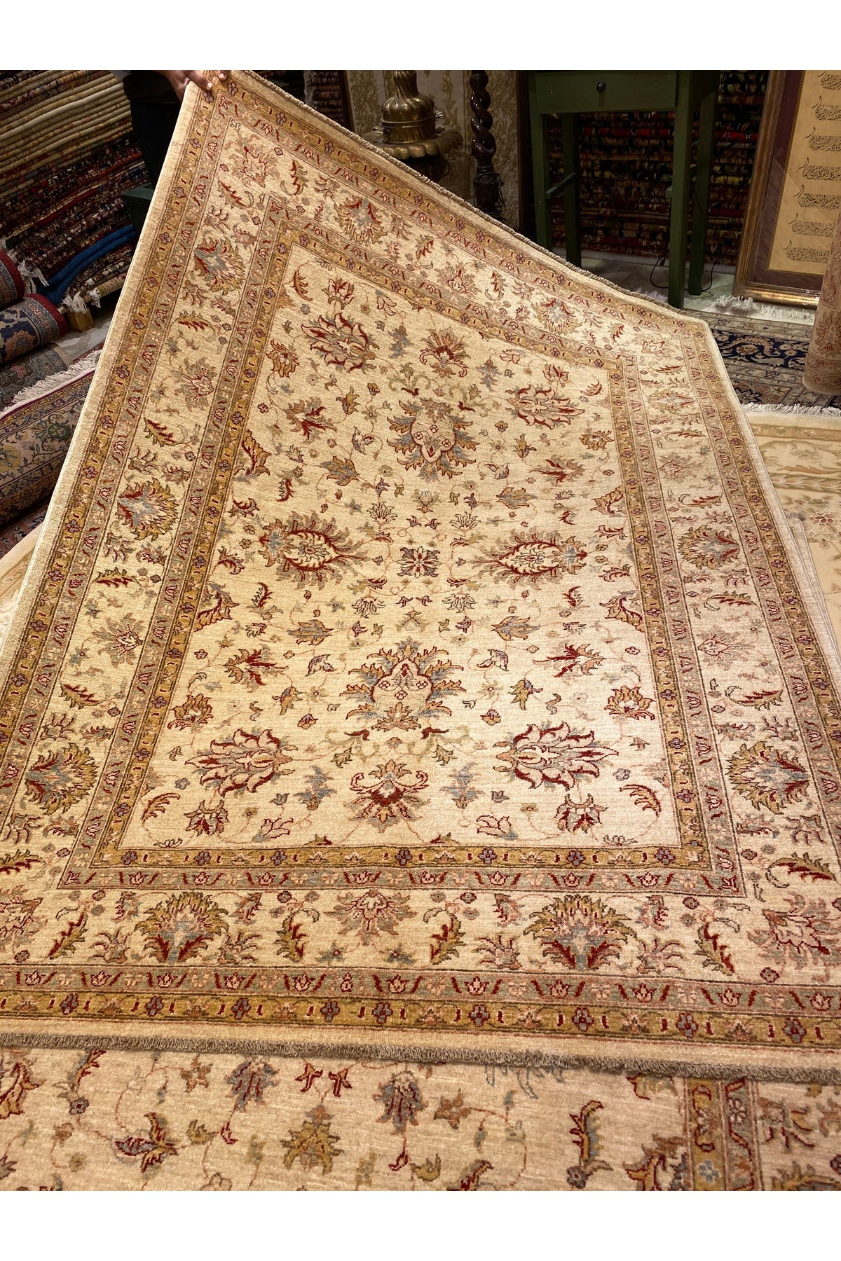 RD RAMAZAN DAG Hand Rug Art Hand-Woven Afgan Usagi Zileger Premium Quality Cotton Base Wool Weave Natural Dye Size 250x170 - MALLTURK