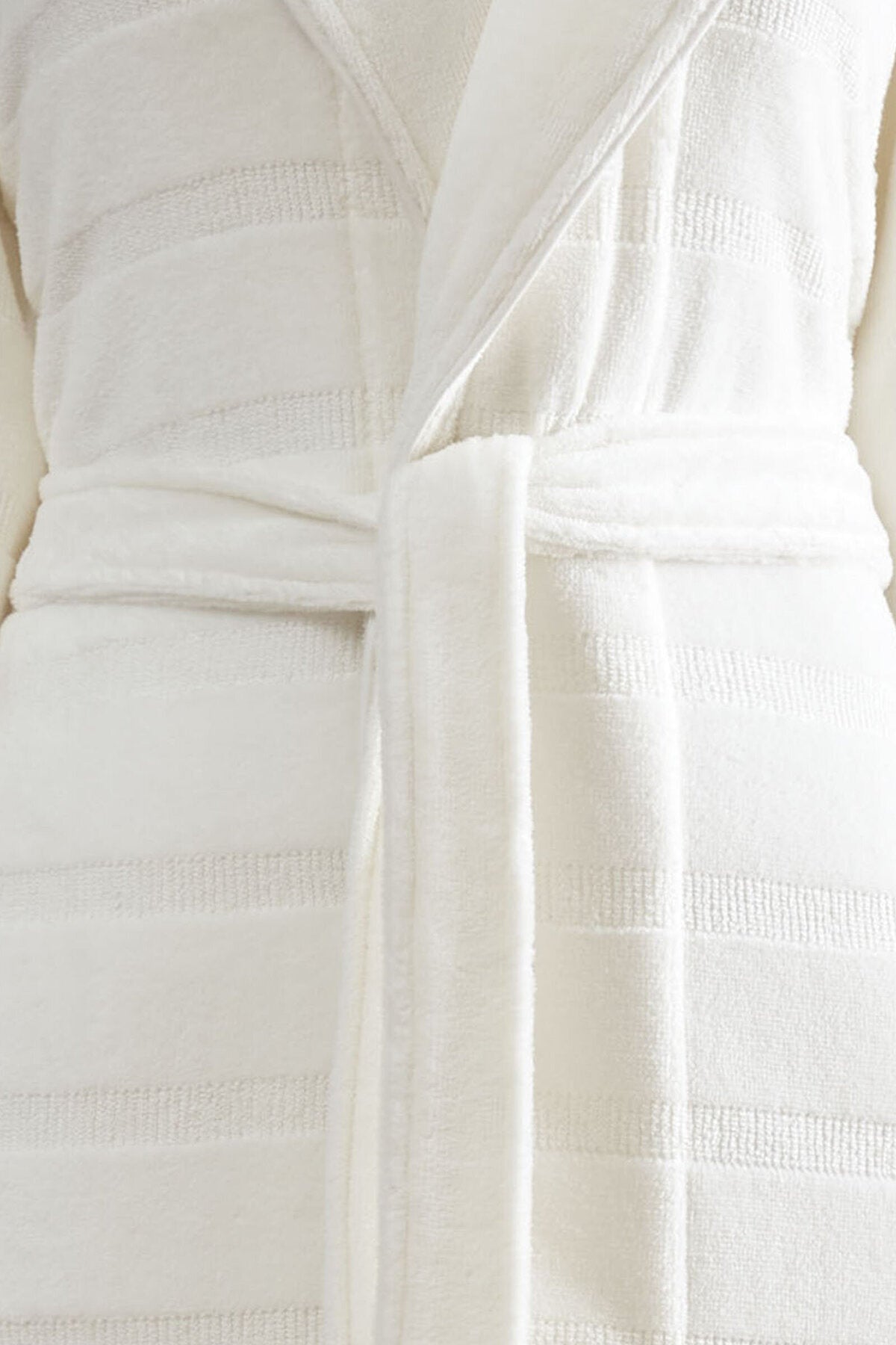 Ozdilek Sadem Organic Stripe Shawl Collar Bathrobe - MALLTURK