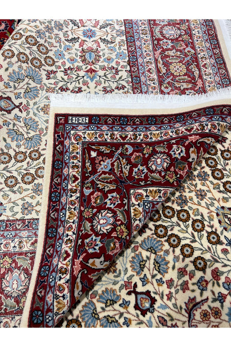 RD RAMAZAN DAG Hand Rug Art Hand-Woven Sumerbank Hereke Rug Signed Seven Mountains Flower Size 278x200 - MALLTURK