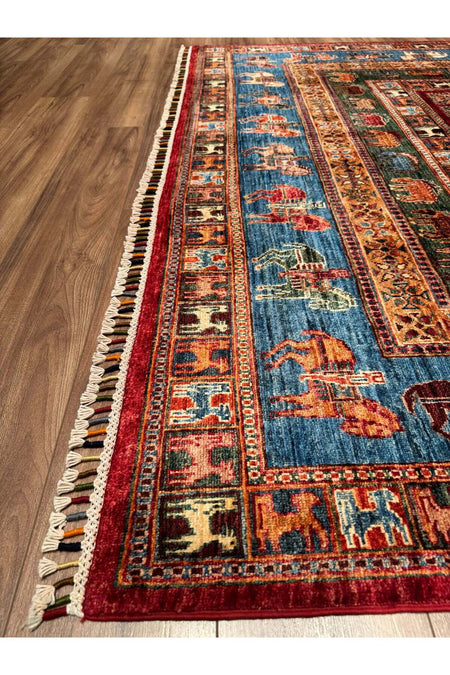 Vog Rug Pazirik Hand-Woven Natural Dye Wool Rug 200x310 Turkish Knot Orijinal Tarihi Pattern - MALLTURK