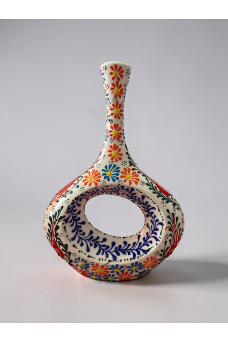 YOOS Handmade 28cm Embossed and Lace Scandinavian Porcelain Vase - MALLTURK