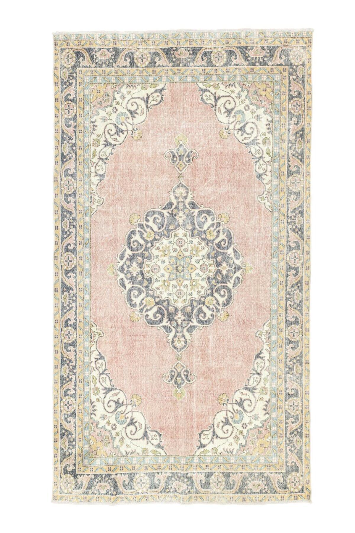 Soho Antiq Selik Madalyon Pattern Pink Rug 195x325 cm - MALLTURK
