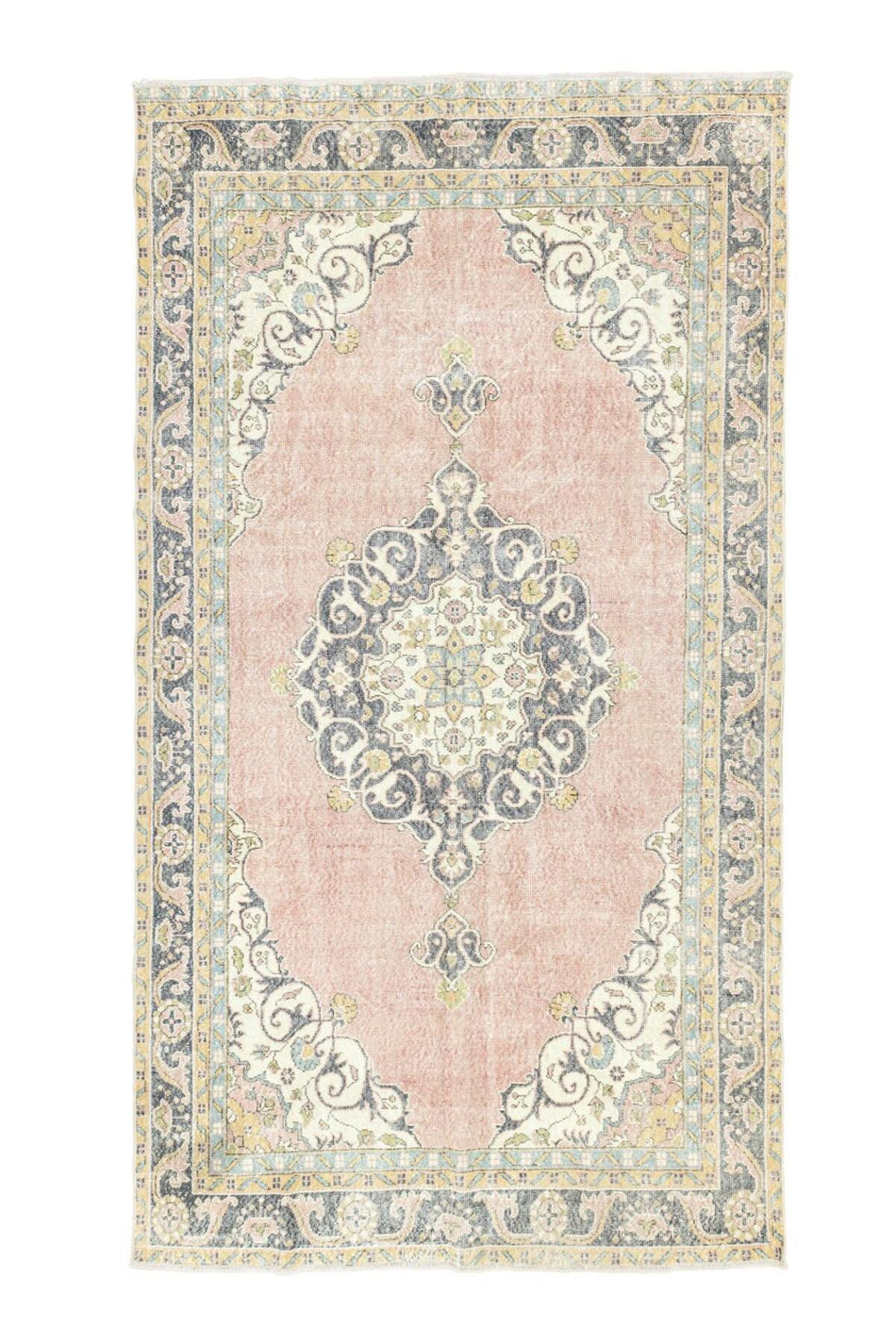 Soho Antiq Selik Madalyon Pattern Pink Rug 195x325 cm - MALLTURK