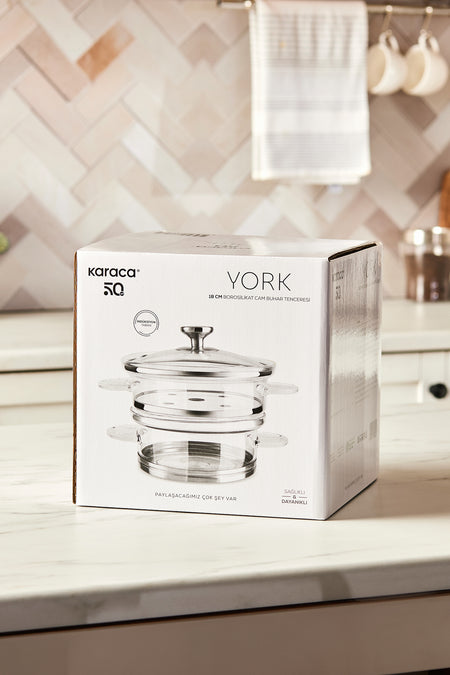 Karaca York Borosilikat Cam 2 Katli Buhar Tenceresi - MALLTURK