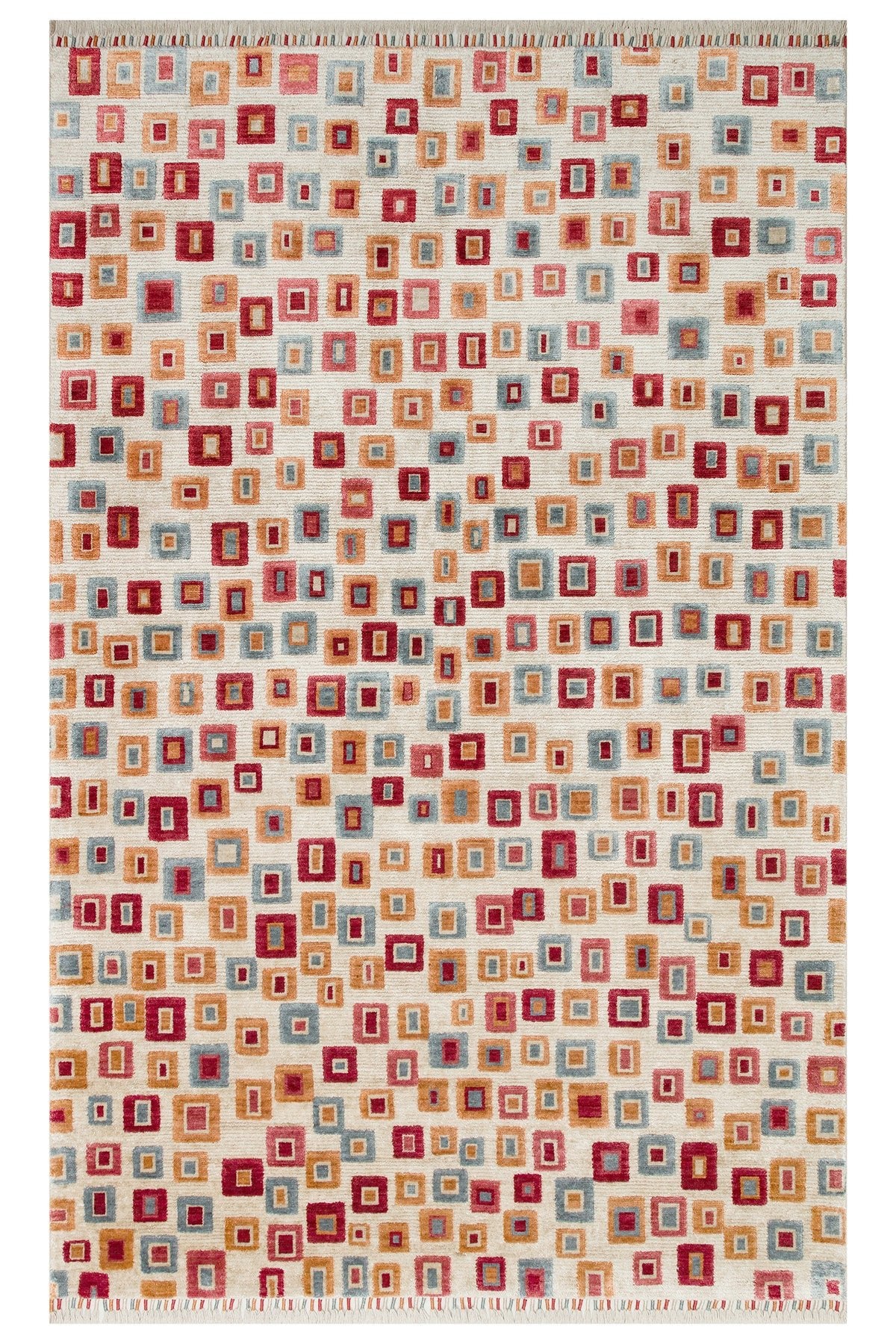 Eko Hali Zara ZR 21 Beige Multyy, a special loom carpet shaped by the intensive handiwork of women from Usak. - MALLTURK