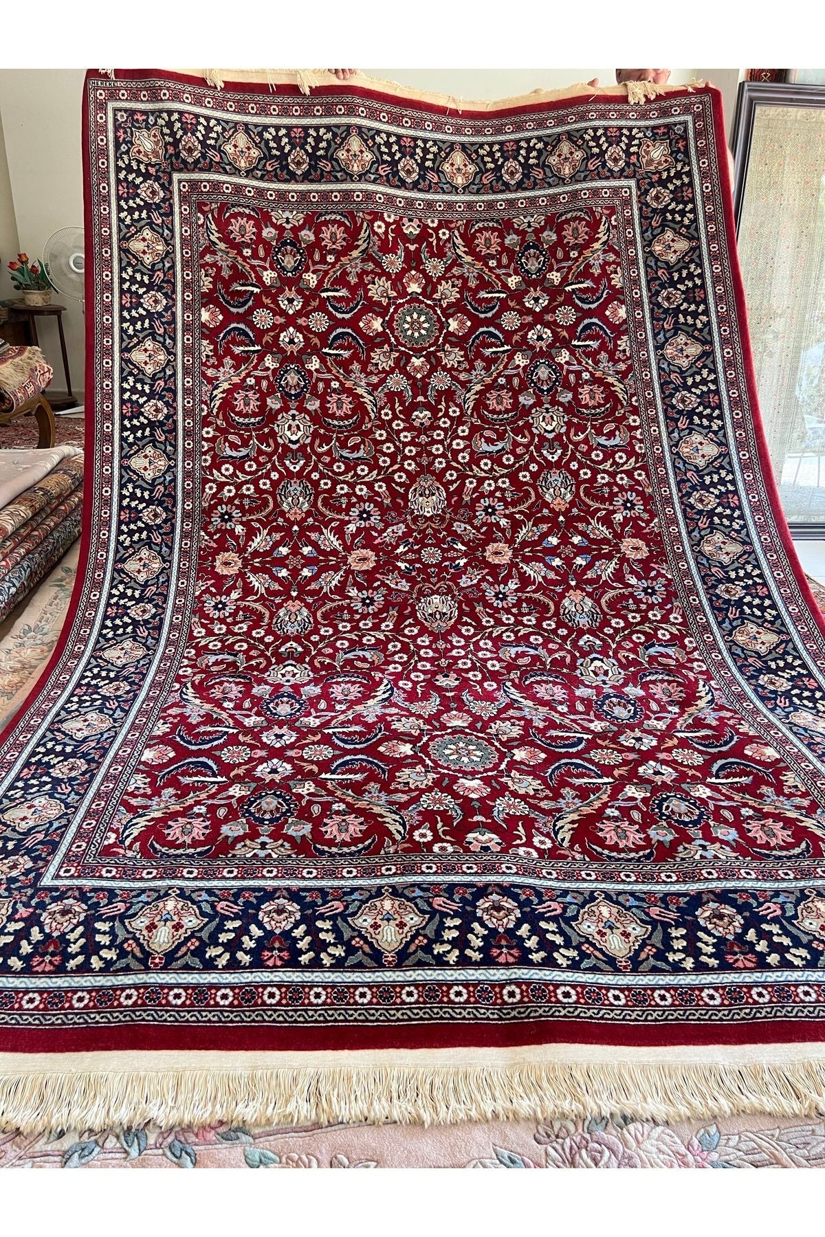 RD RAMAZAN DAG Hand Rug Art Hand-Woven Sumerbank Hereke Rug Signed Viyana Design Natural Dye Size 300x200 - MALLTURK
