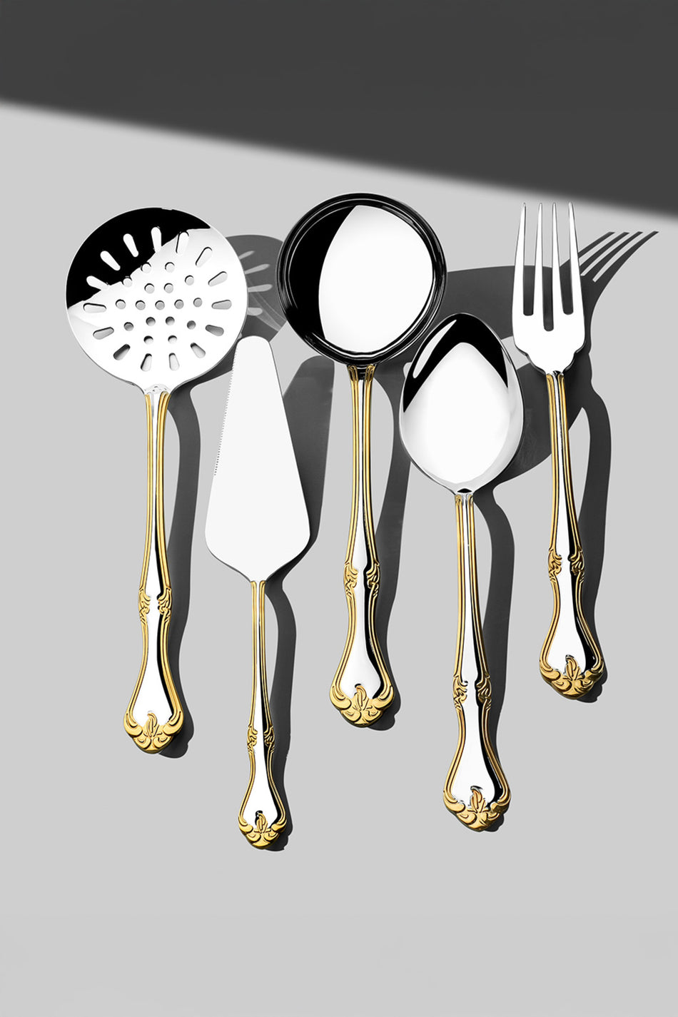 Nehir lalezar altin Plain 12 Place Setting 89 Piece Boxed Flatware Set - MALLTURK