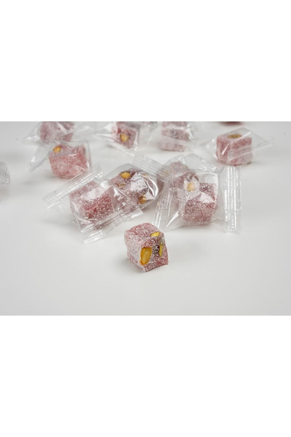 HANEZAN Pomegranate Flavored Flavored Pistachio Double Roasted Turkish Delight 250 g - MALLTURK