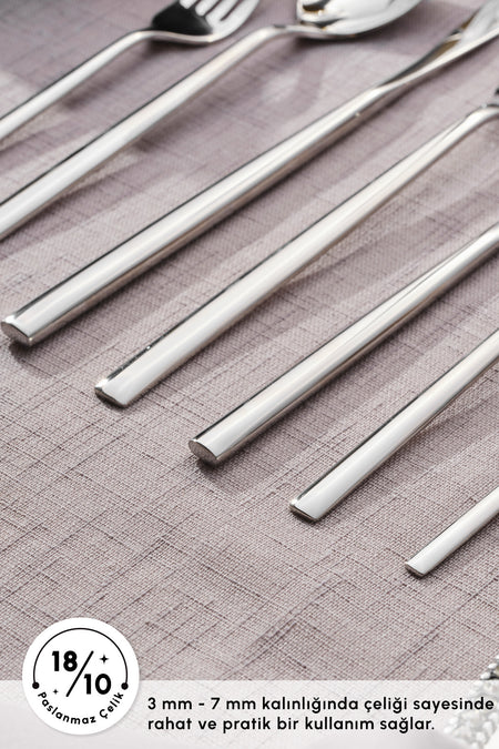 Karaca new liza 84 Piece 12 Place Setting Flatware Set - MALLTURK