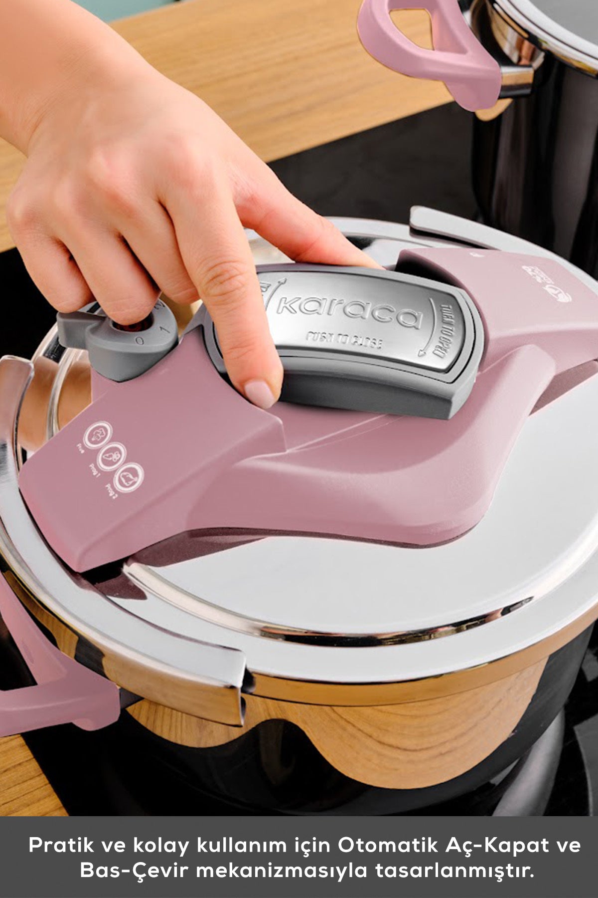 Karaca Perfect Pink induction Base Pressure Cooker Set 4.6 Lt - MALLTURK