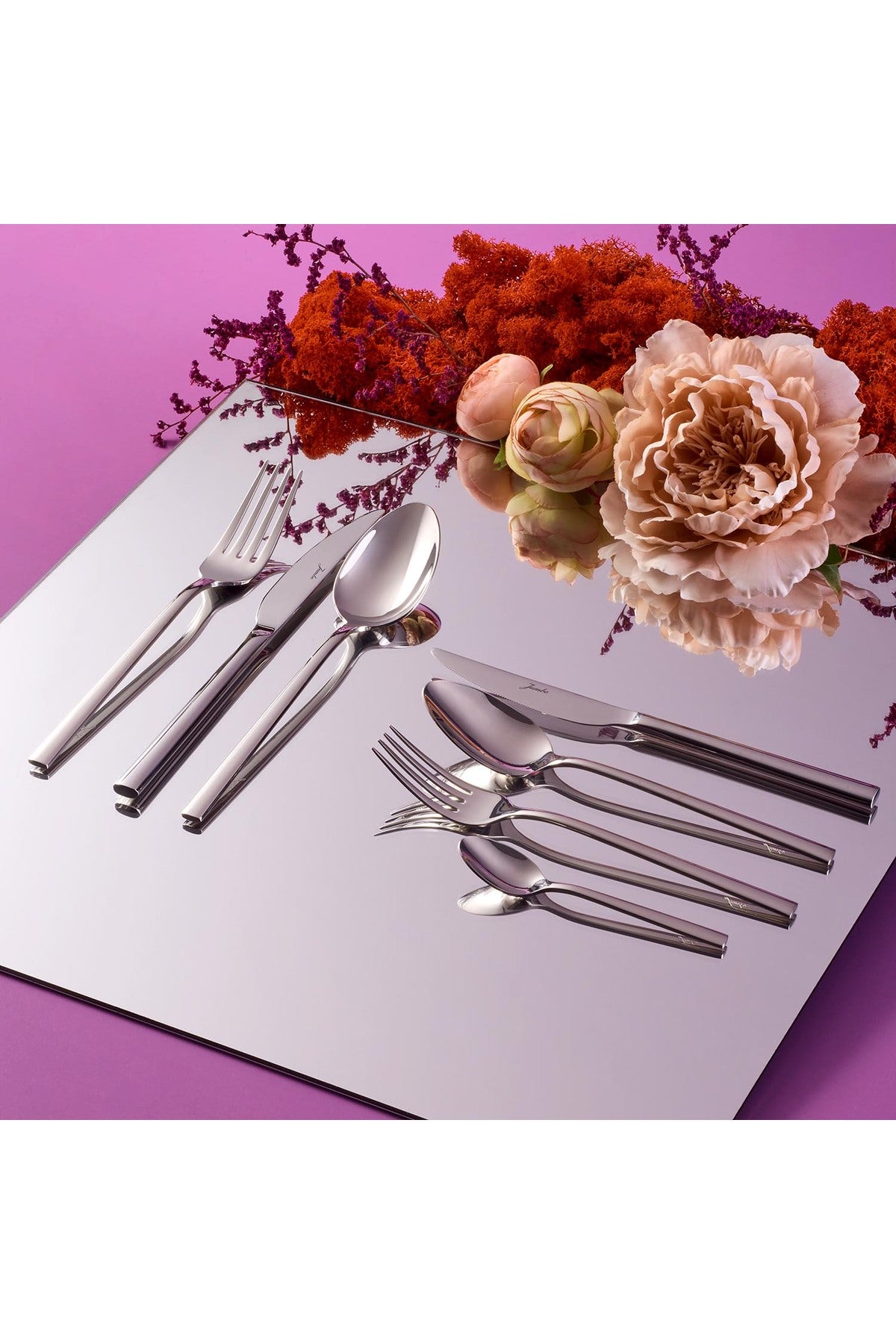 Jumbo 2001 84 Piece 12 Place Setting Steel Flatware Set - MALLTURK