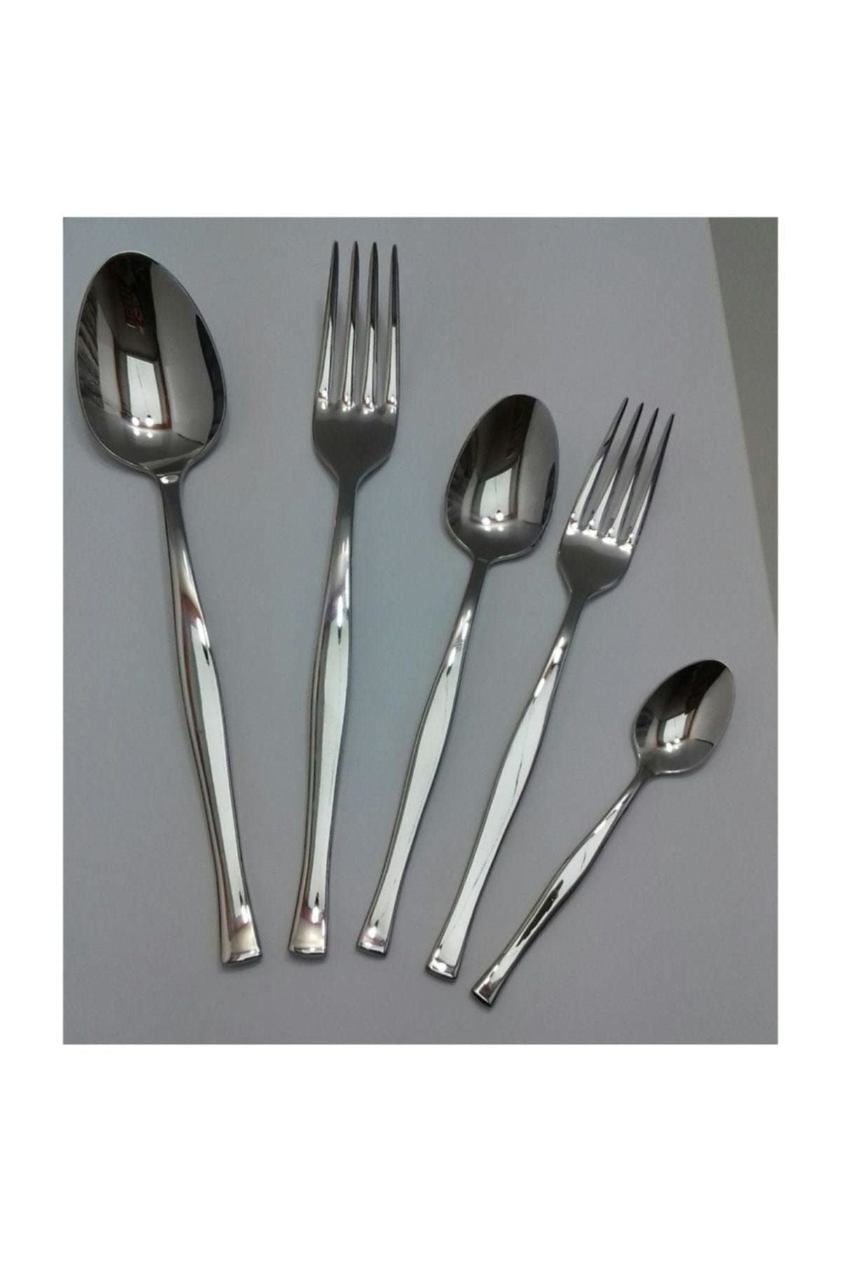 Nehir zarif Plain 60 Piece Fork Spoon Set - MALLTURK