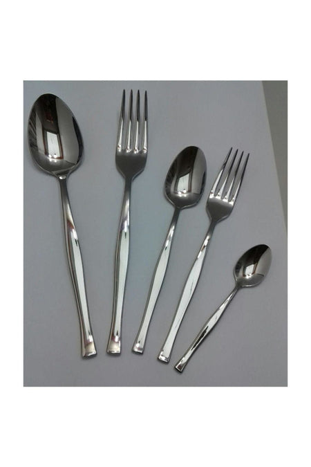 Nehir zarif Plain 60 Piece Fork Spoon Set - MALLTURK