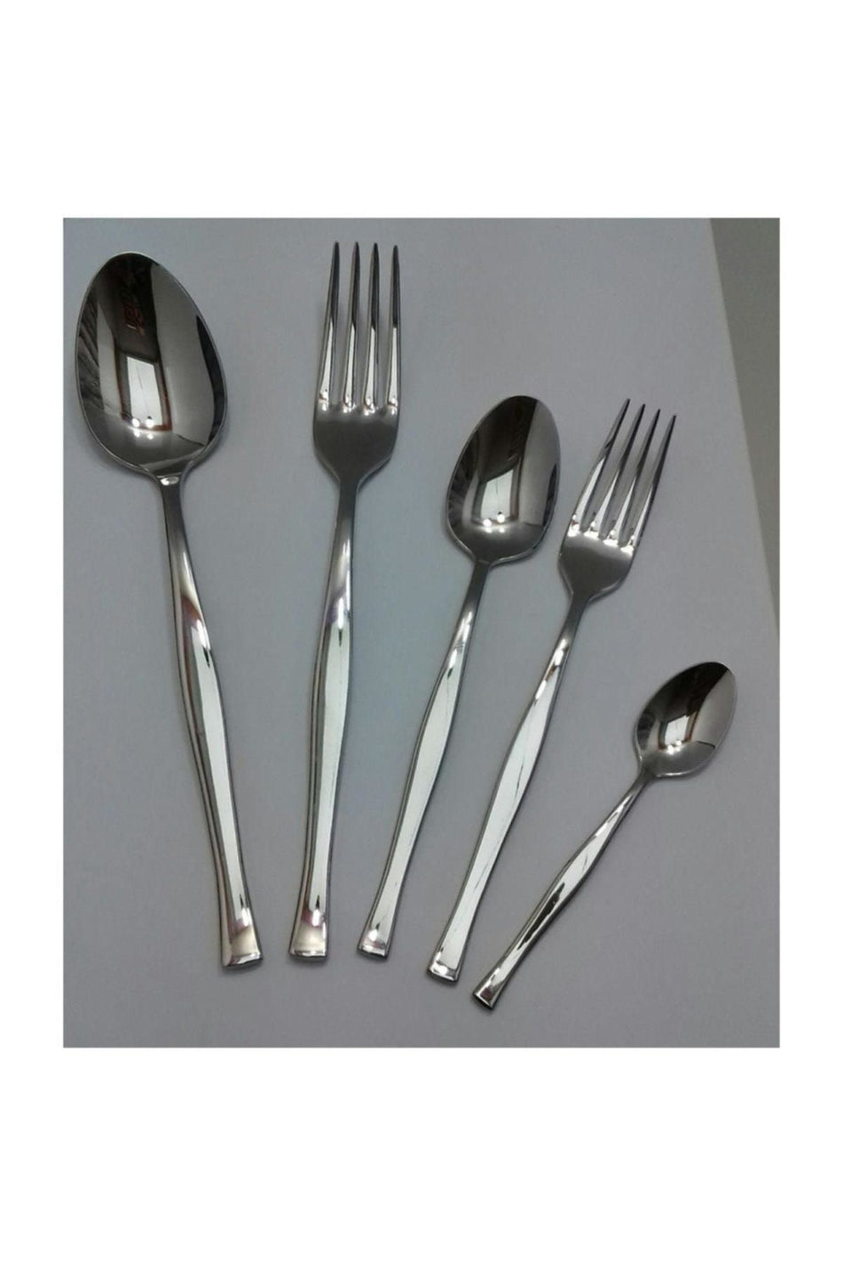 Nehir zarif Plain 60 Piece Fork Spoon Set - MALLTURK