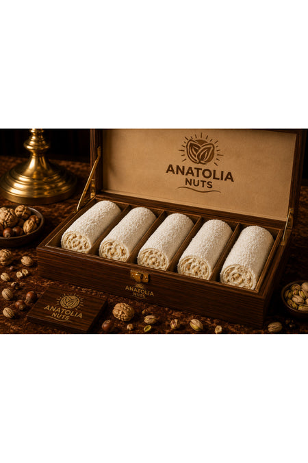 Anatolia nuts Coconut Coated citir baklava rulo Rolled Turkish Delight premium Gift Box 500gr - MALLTURK
