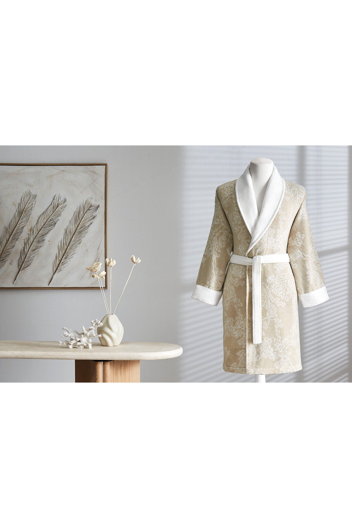 Ozdilek Finery Velvet Shawl Collar Bathrobe - MALLTURK