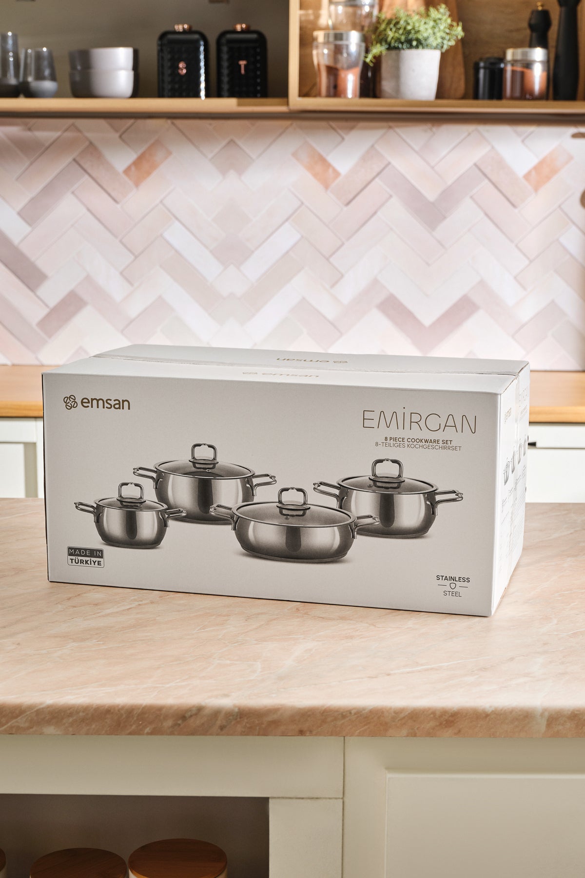 Emsan Emirgan 8 ParcaPaslanmaz Cookware Set - MALLTURK